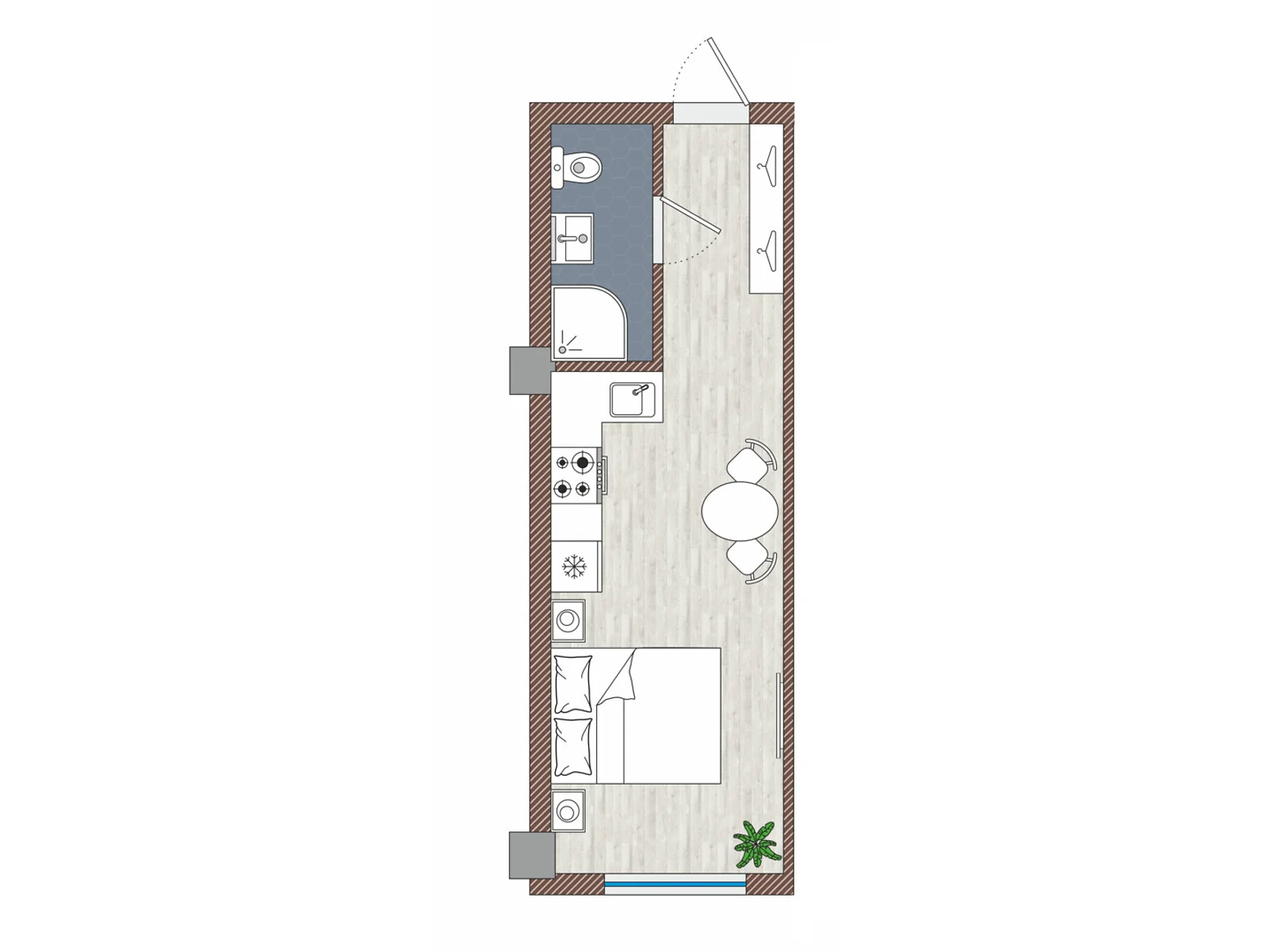 Продается 1-комнатная квартира 24.6 кв. м в Ужгороде, цена: 17220 $