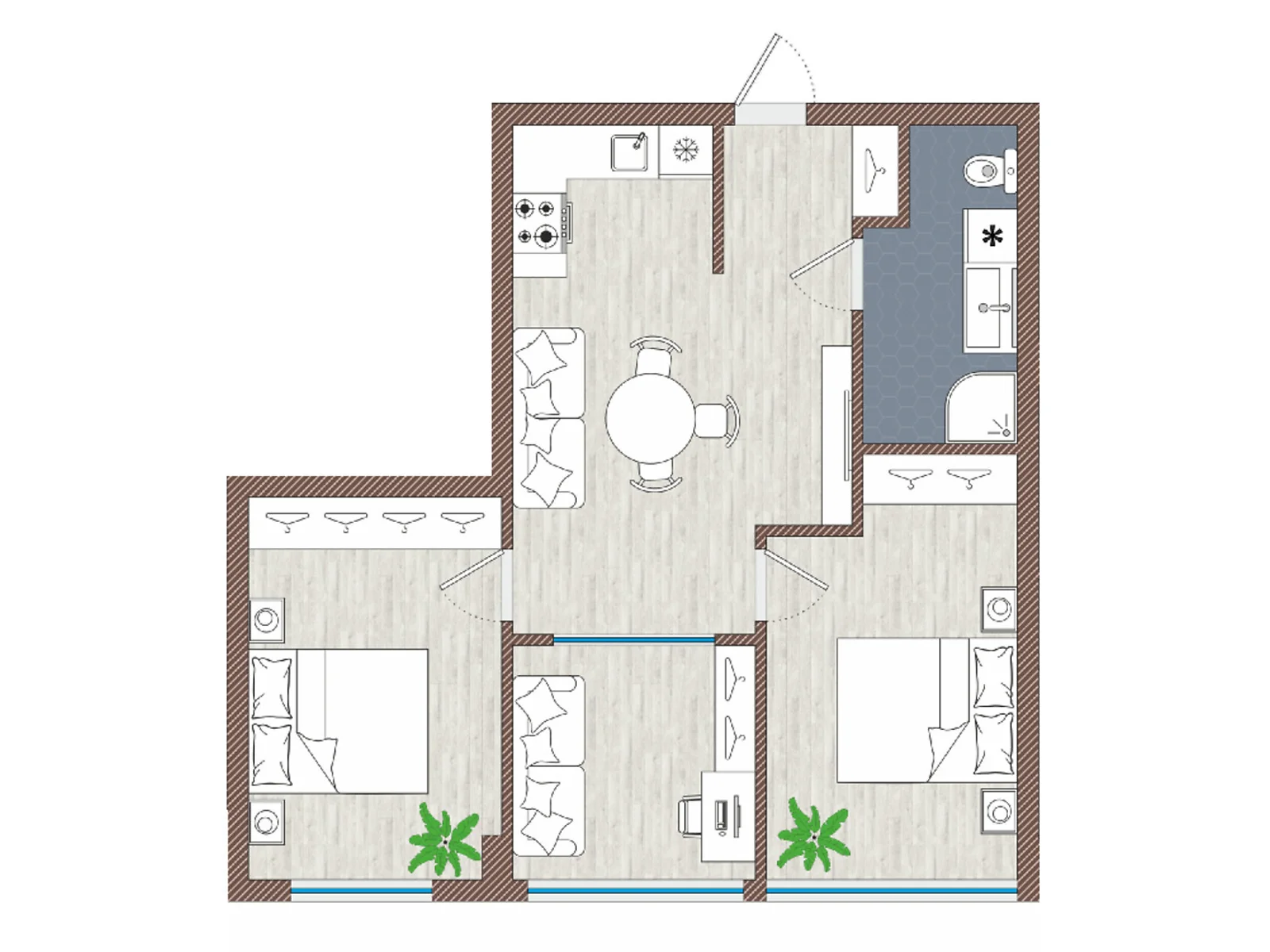 Продается 3-комнатная квартира 61.3 кв. м в Ужгороде, цена: 44136 $