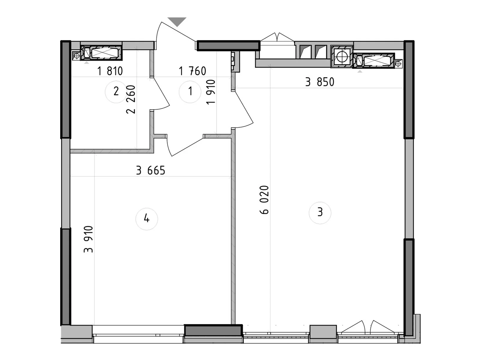 Продается 1-комнатная квартира 45.37 кв. м в Гатном, цена: 56599 $