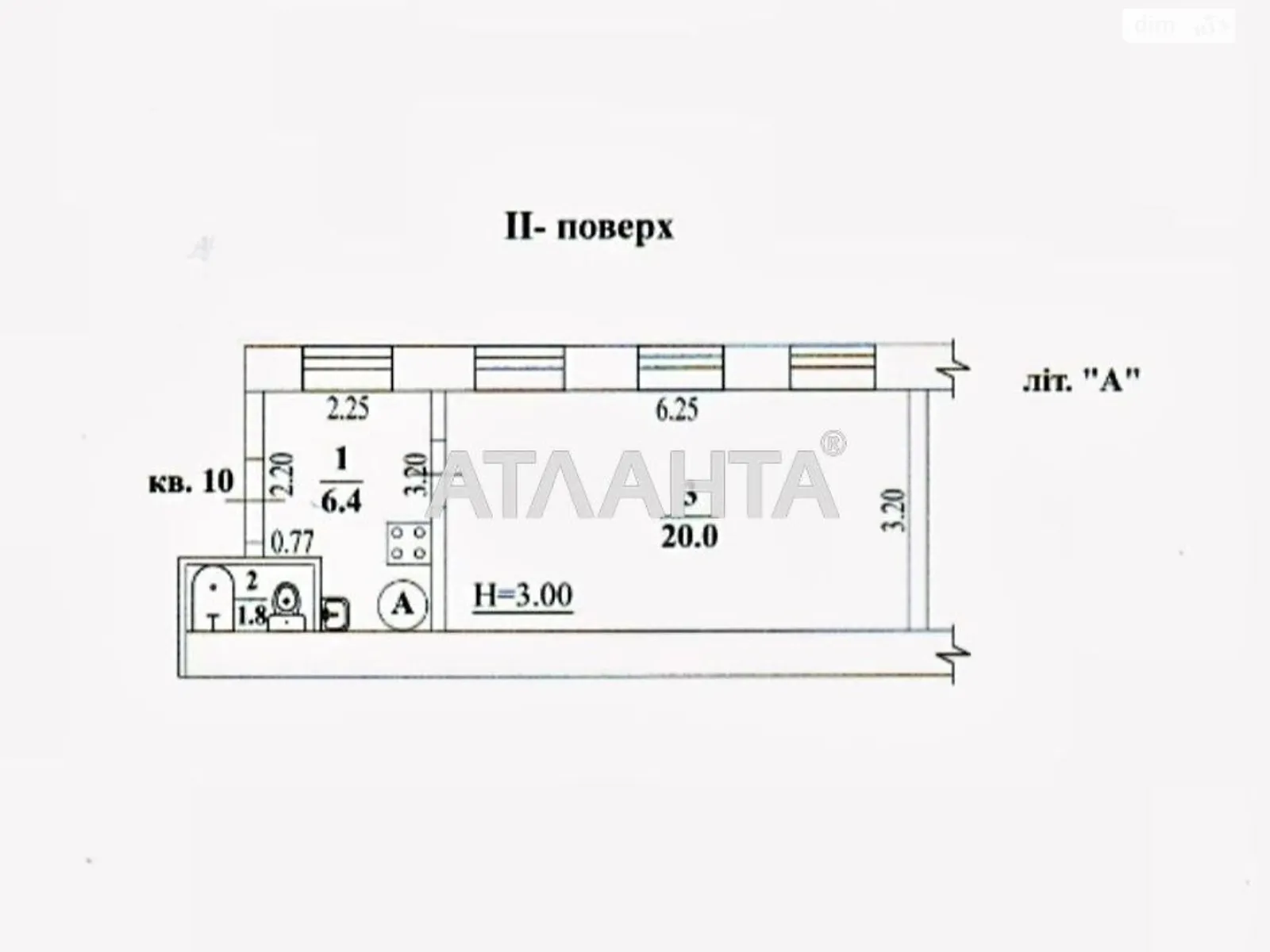 Продається 1-кімнатна квартира 28.2 кв. м у Одесі, пл. Алексєєвська