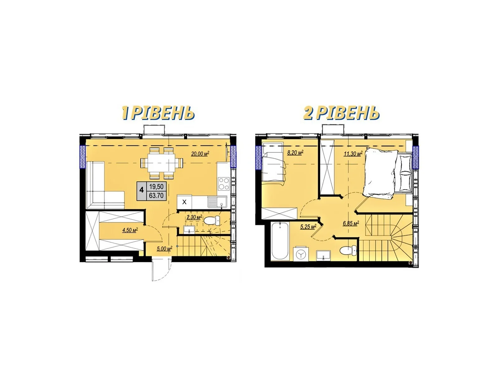 Продается 2-комнатная квартира 63.7 кв. м в Чабанах, ул. Покровская(Кирова), 52