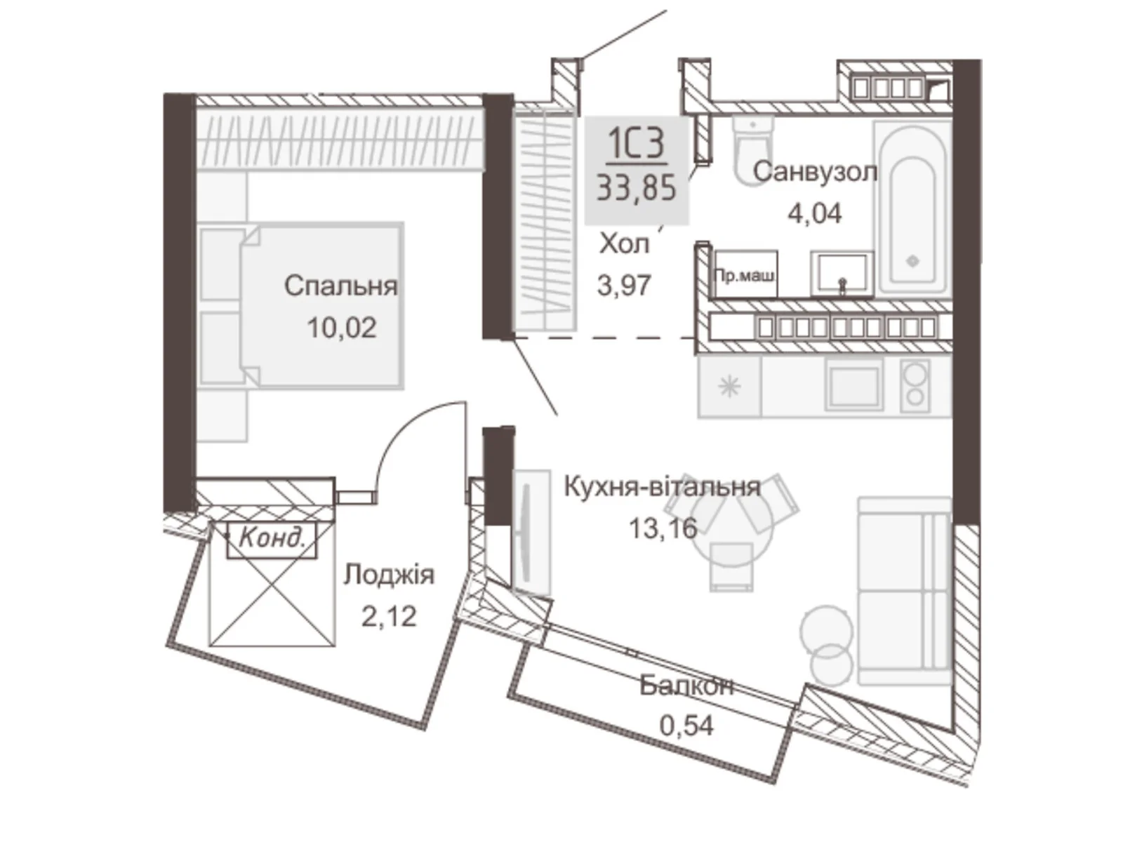 Продається 2-кімнатна квартира 70.76 кв. м у Рівному