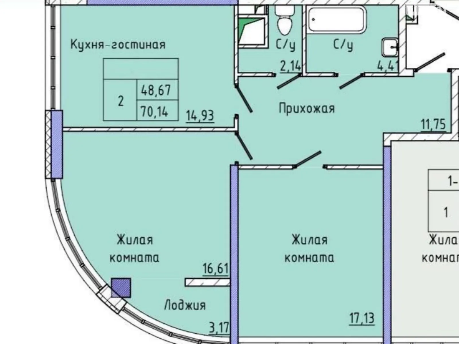 Продается 2-комнатная квартира 70 кв. м в Одессе, ул. Каманина, 16/5А