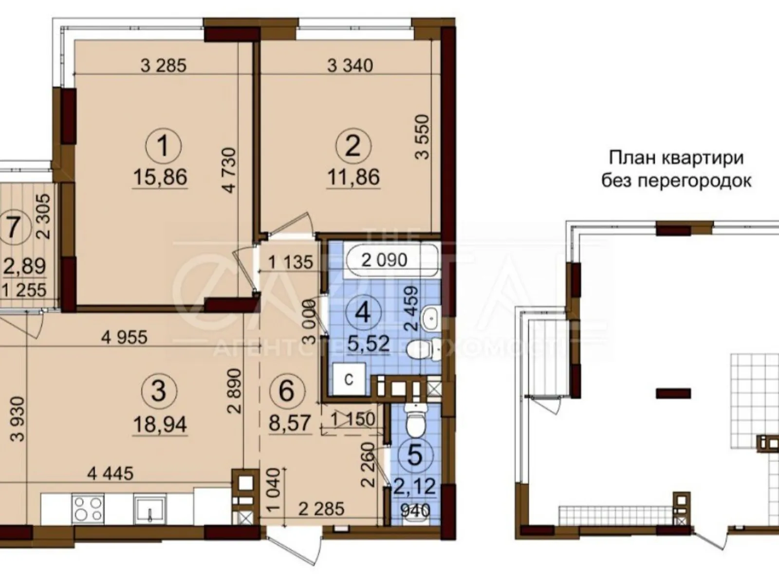 Продается 2-комнатная квартира 65 кв. м в Киеве, просп. Правды, 14