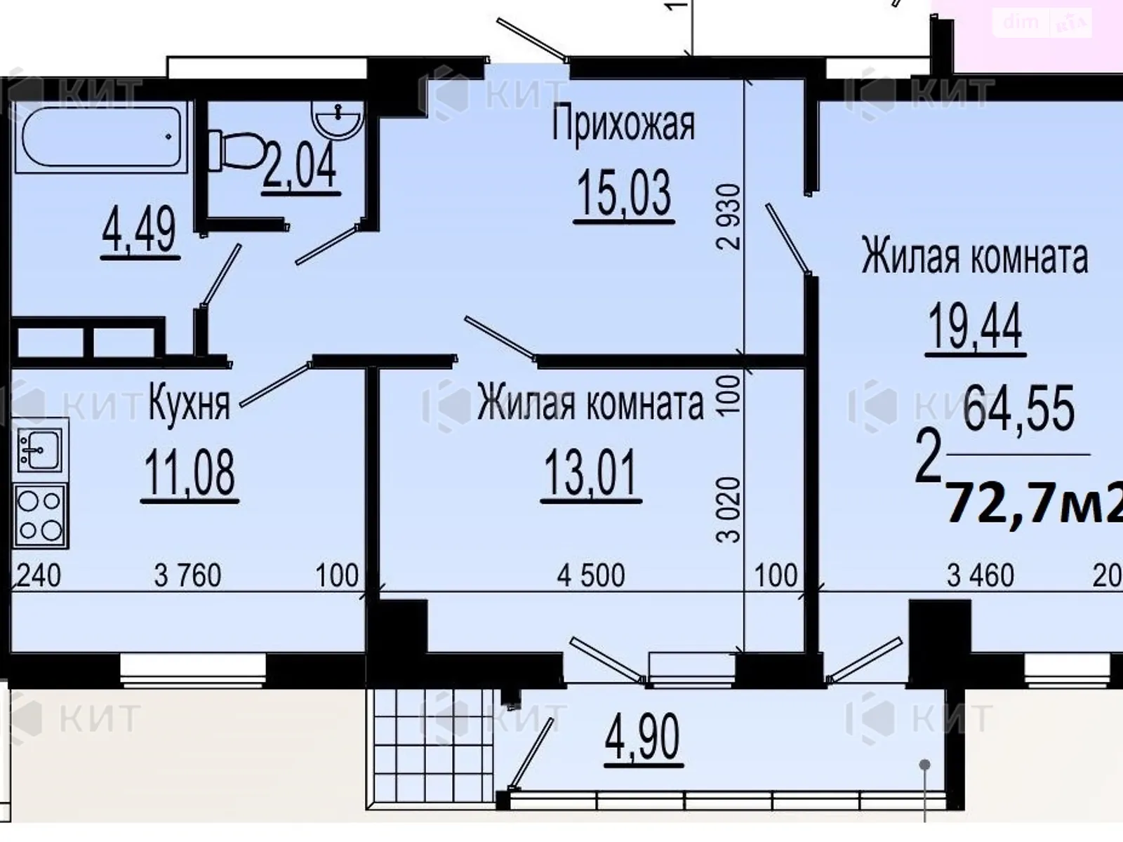 Продається 2-кімнатна квартира 73 кв. м у Харкові, вул. Сухумська, 22