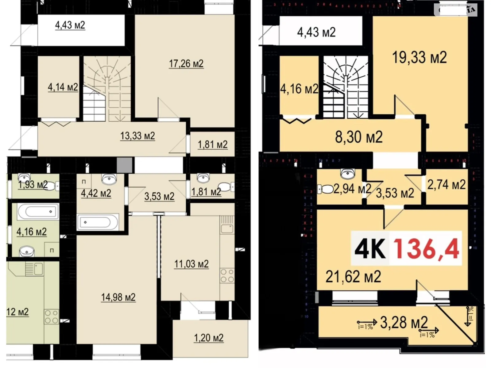 Продается 4-комнатная квартира 136 кв. м в Ивано-Франковске, ул. Ивасюка