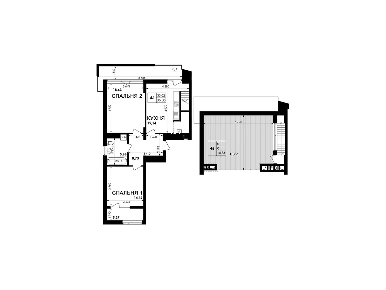 Продается 2-комнатная квартира 86.35 кв. м в Львове, ул. Пасечная, 150