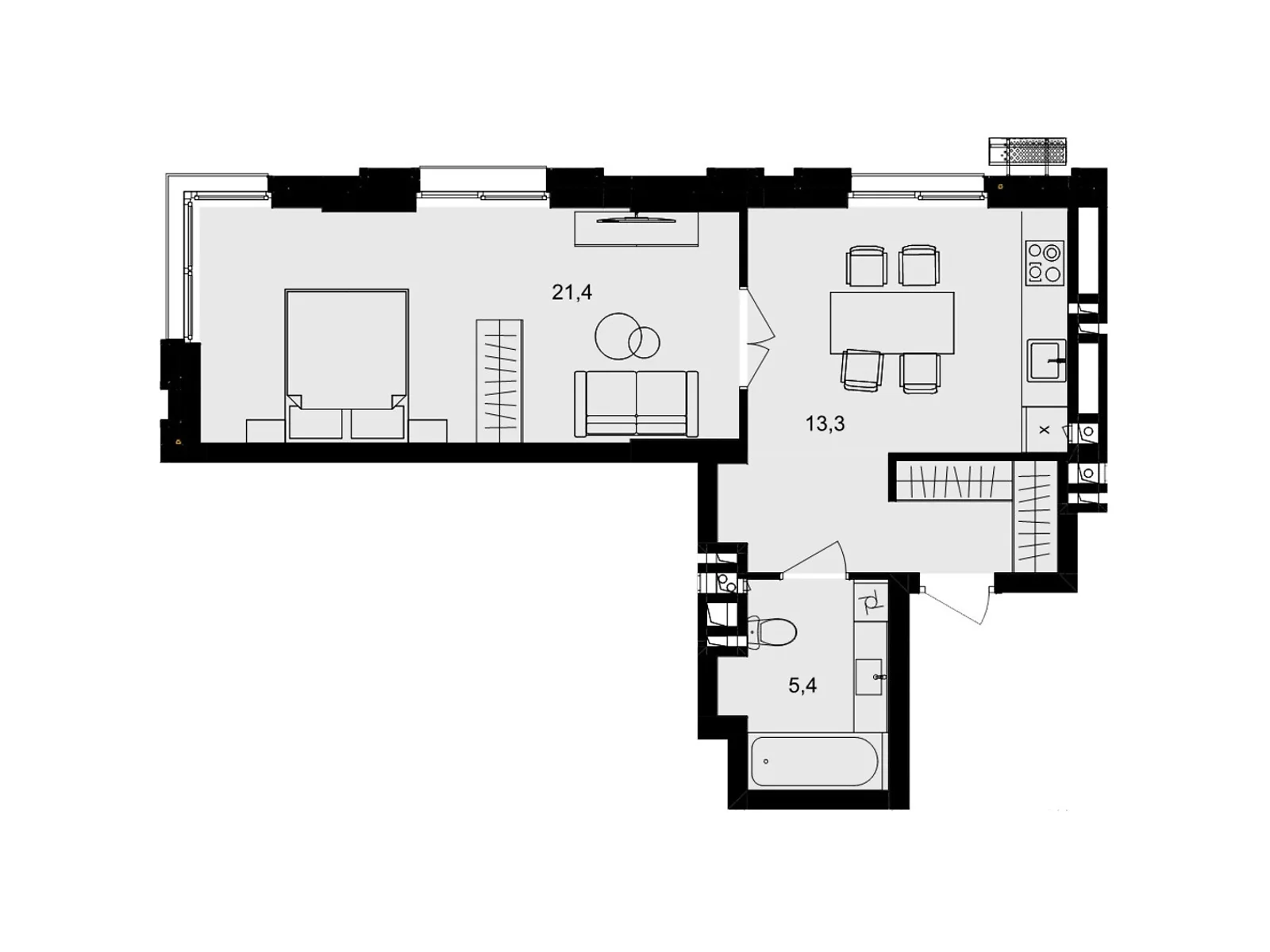 Продается 1-комнатная квартира 45.7 кв. м в Виннице, пер. Кирпичный, 12