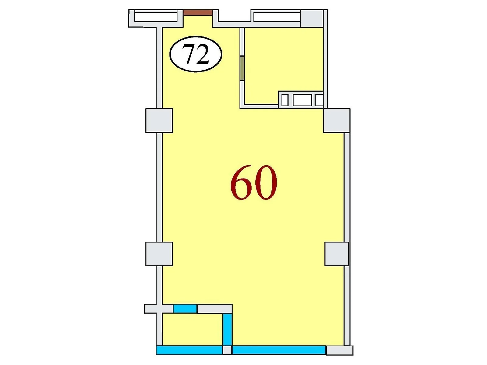 Продается 1-комнатная квартира 60 кв. м в Днепре, ул. Айдаривська, 15