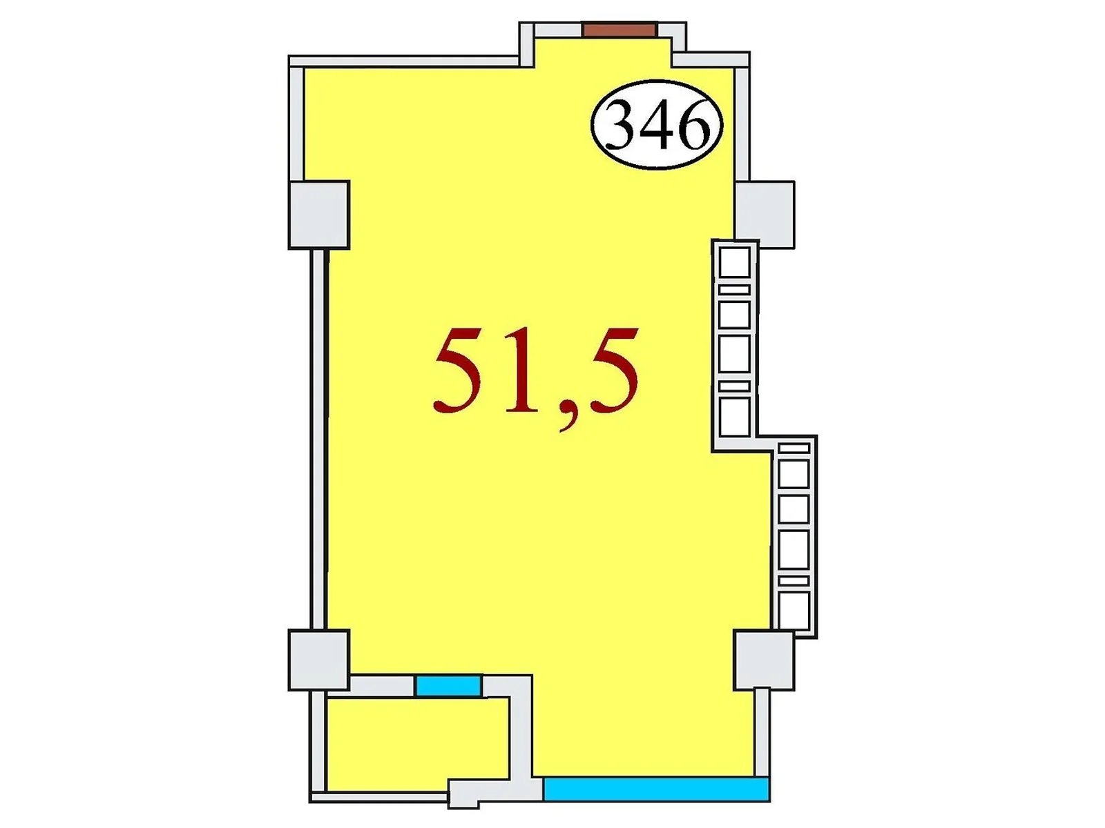 Продається 1-кімнатна квартира 51.5 кв. м у Дніпрі, вул. Айдарівська, 15