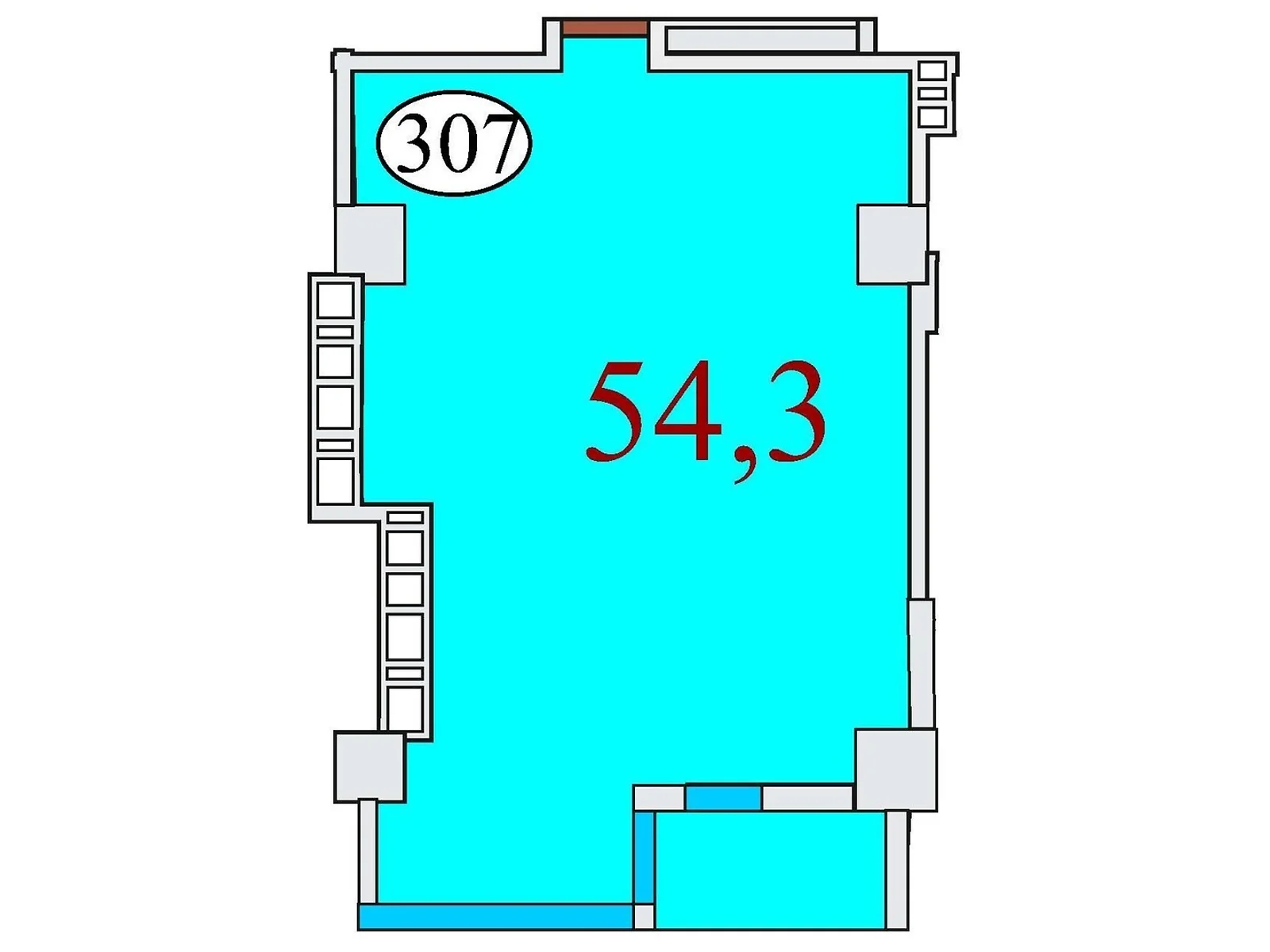 Продается 1-комнатная квартира 54.3 кв. м в Днепре, ул. Айдаривська, 15