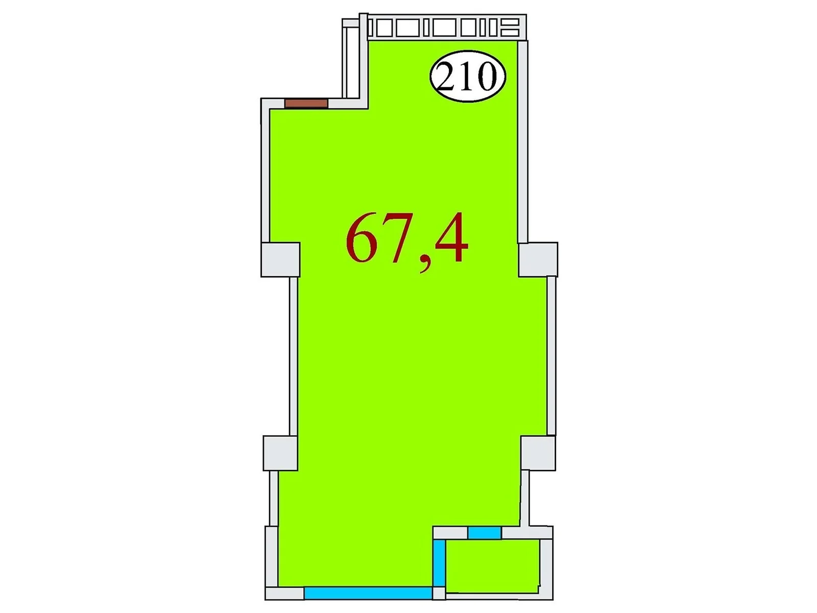 Продається 2-кімнатна квартира 67.4 кв. м у Дніпрі, вул. Айдарівська, 15