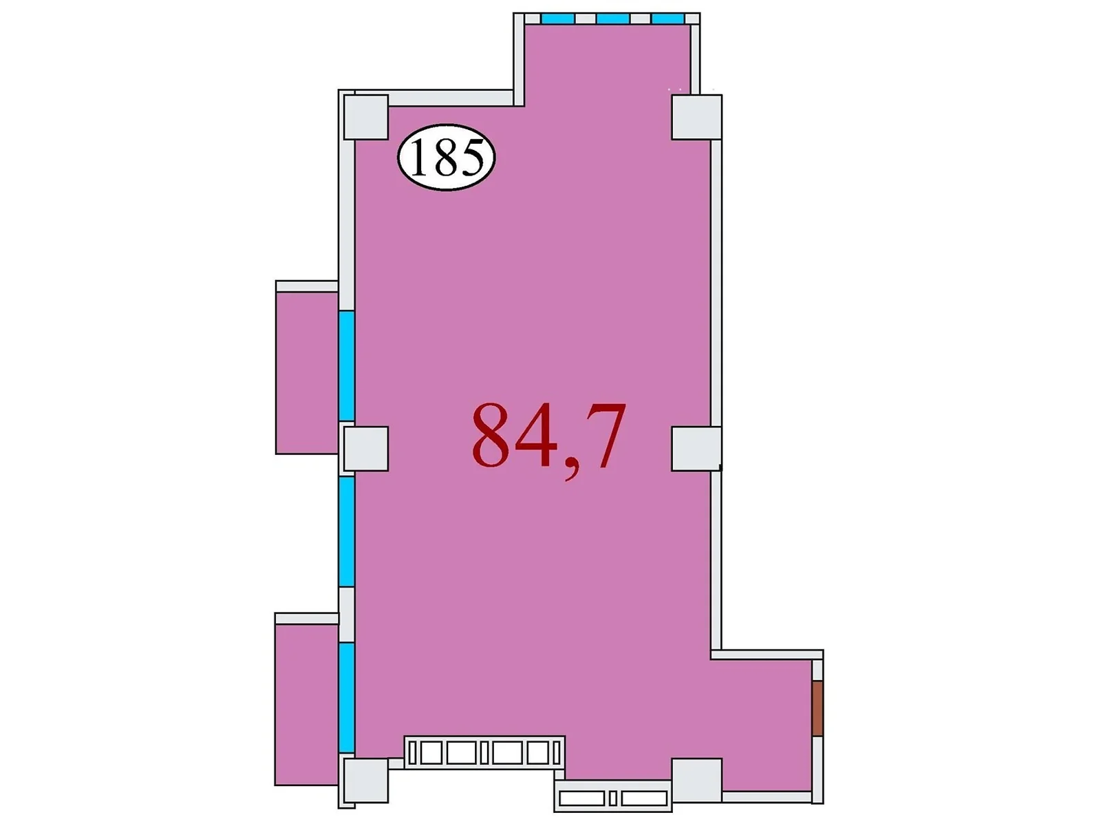 Продається 2-кімнатна квартира 84.7 кв. м у Дніпрі, вул. Айдарівська, 15