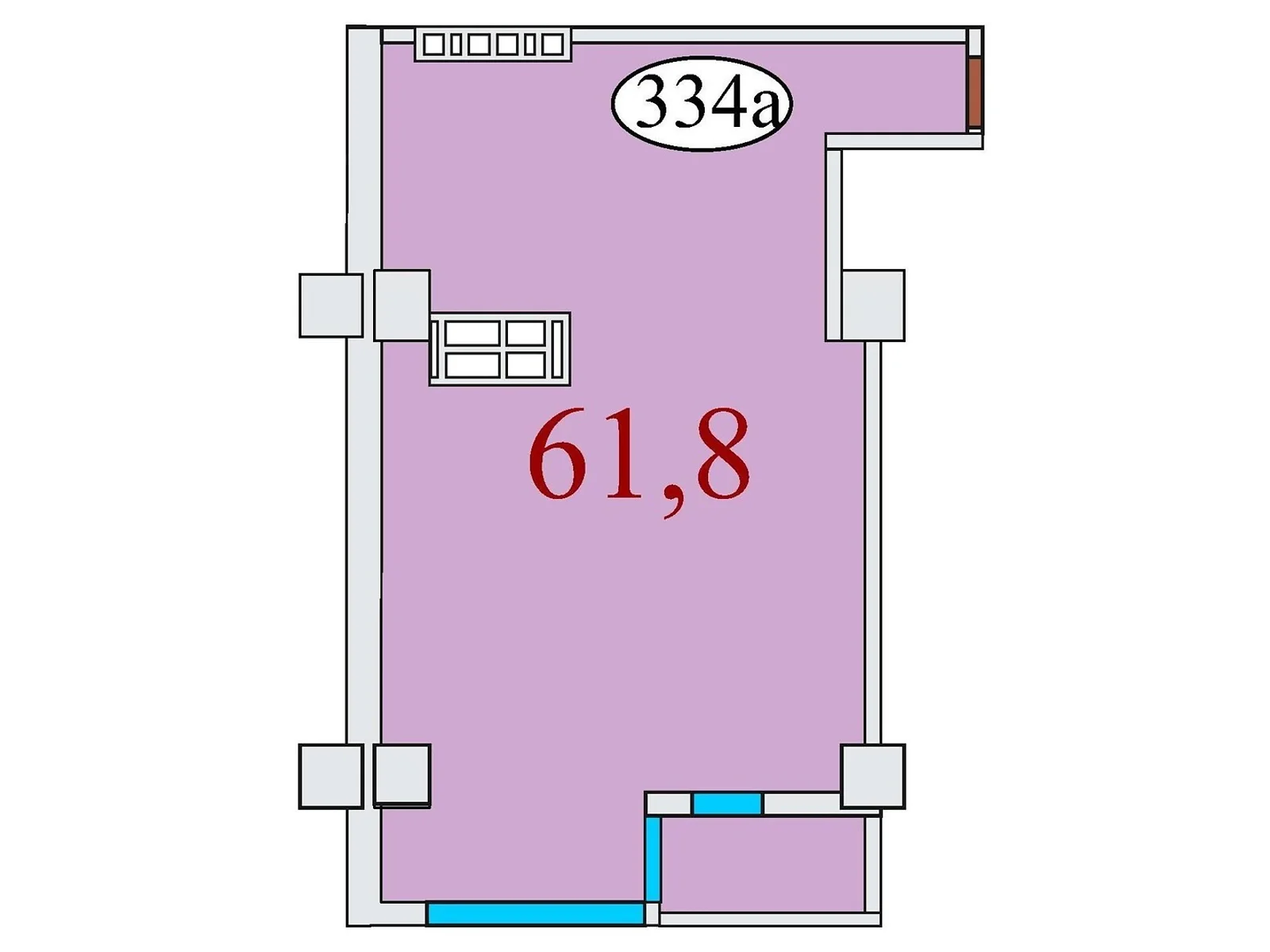 Продается 1-комнатная квартира 61.8 кв. м в Днепре, ул. Айдаривська, 15