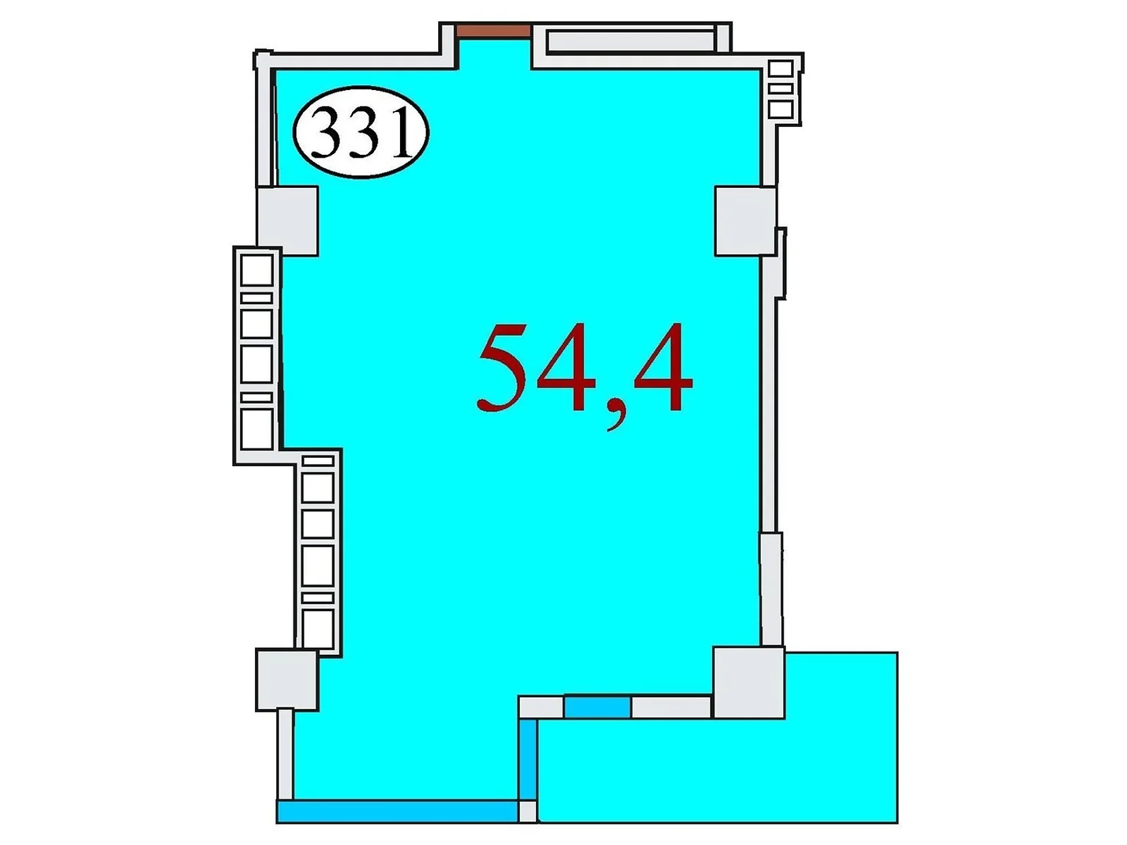 Продается 1-комнатная квартира 54.4 кв. м в Днепре, ул. Айдаривська, 15