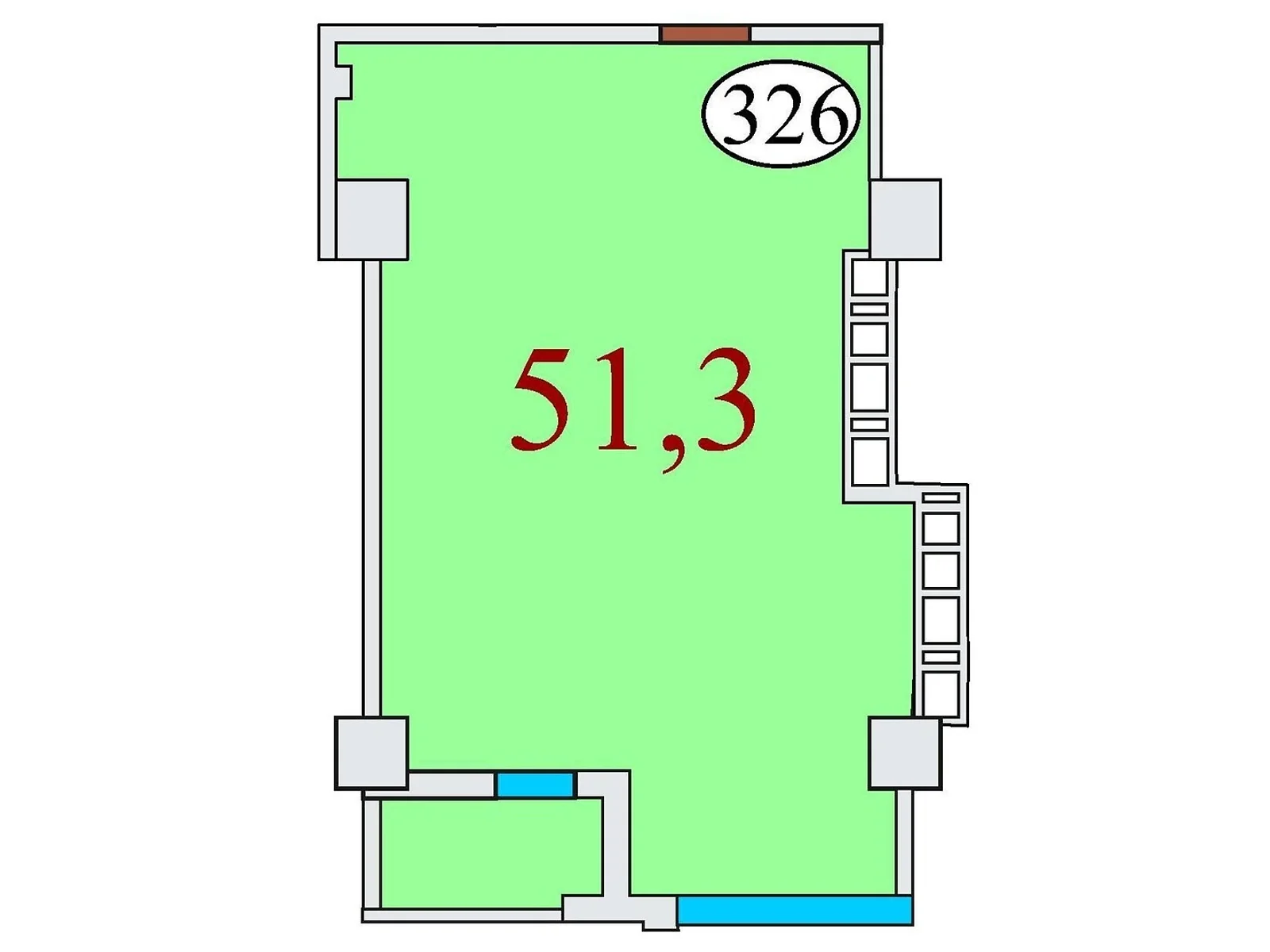 Продается 1-комнатная квартира 51.3 кв. м в Днепре, ул. Айдаривська, 15