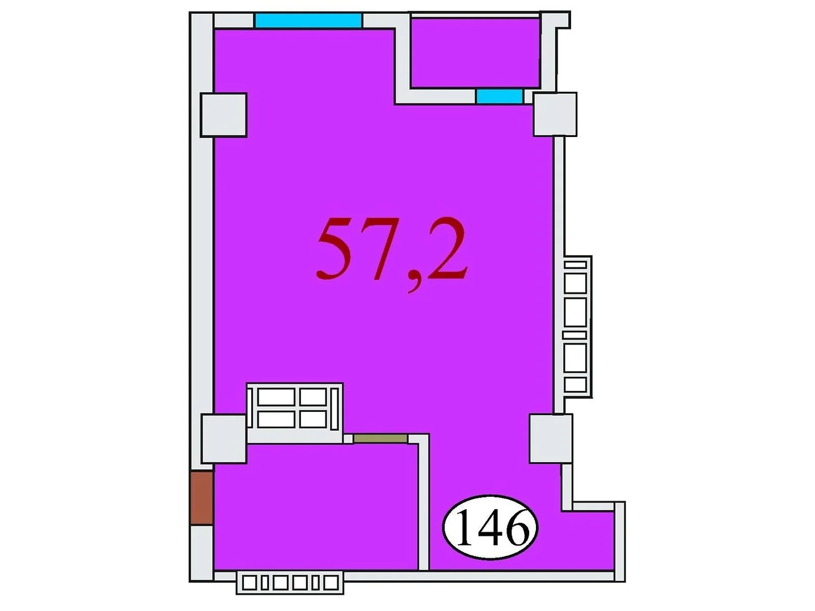 Продается 1-комнатная квартира 57.2 кв. м в Днепре, ул. Айдаривська, 15