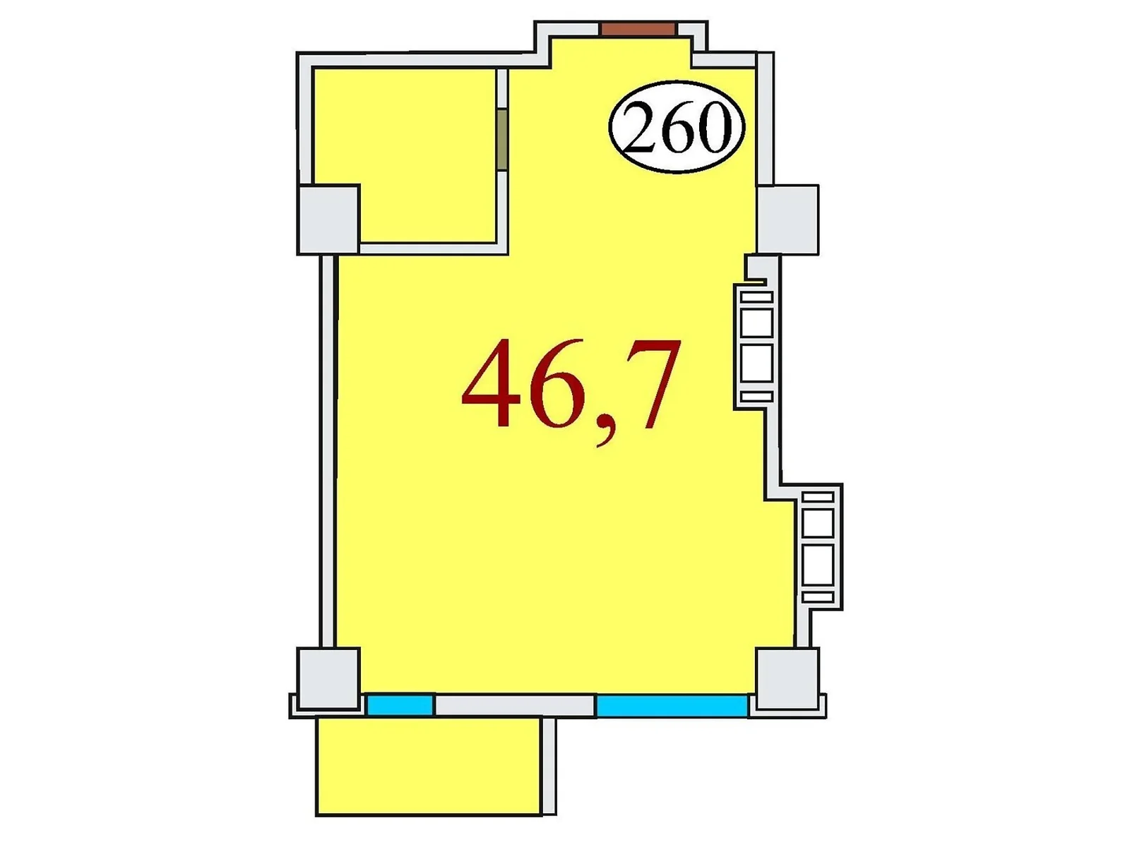 Продается 1-комнатная квартира 46.7 кв. м в Днепре, ул. Айдаривська, 15