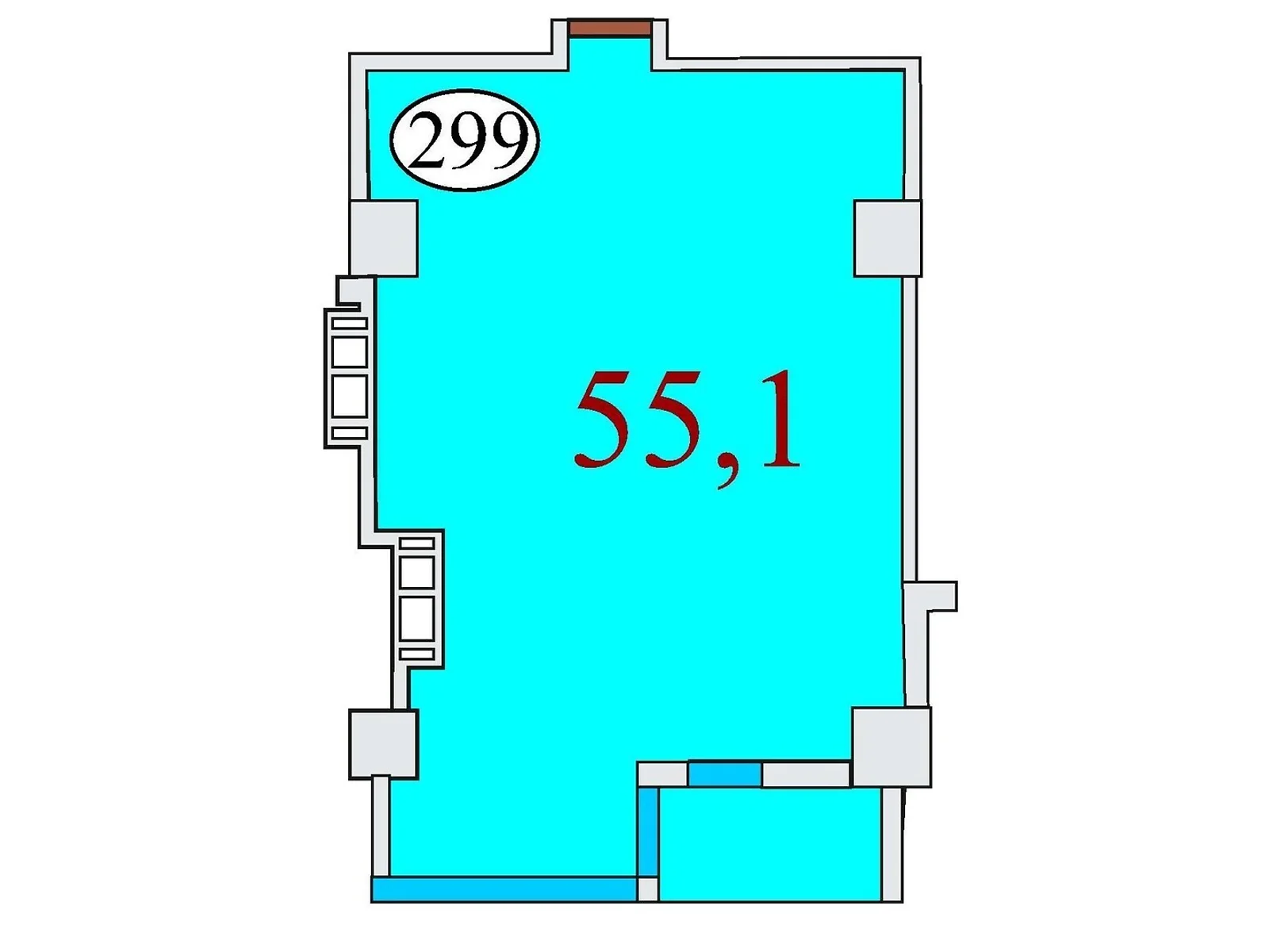 Продается 1-комнатная квартира 55.1 кв. м в Днепре, ул. Айдаривська, 15
