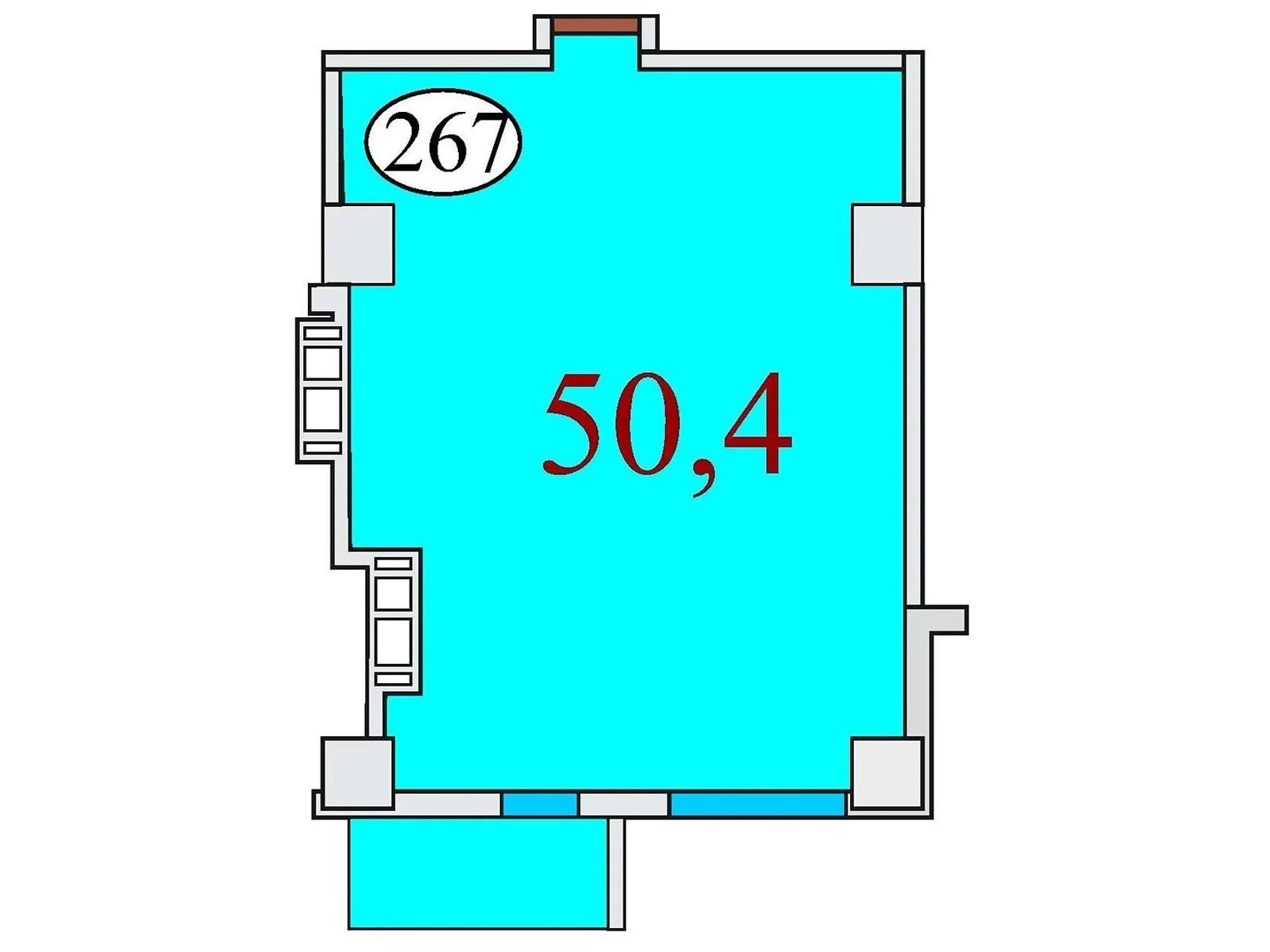 Продається 1-кімнатна квартира 50.4 кв. м у Дніпрі, вул. Айдарівська, 15