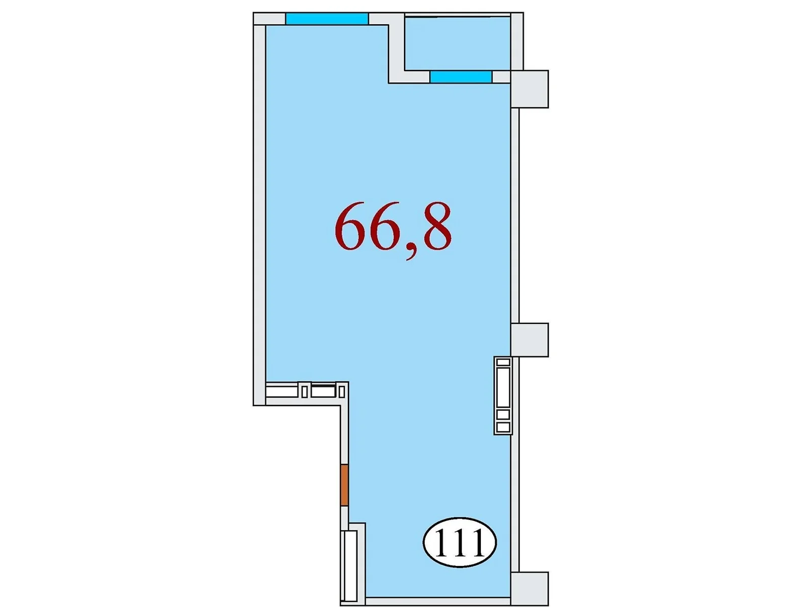 Продается 1-комнатная квартира 66.8 кв. м в Днепре, ул. Айдаривська, 15