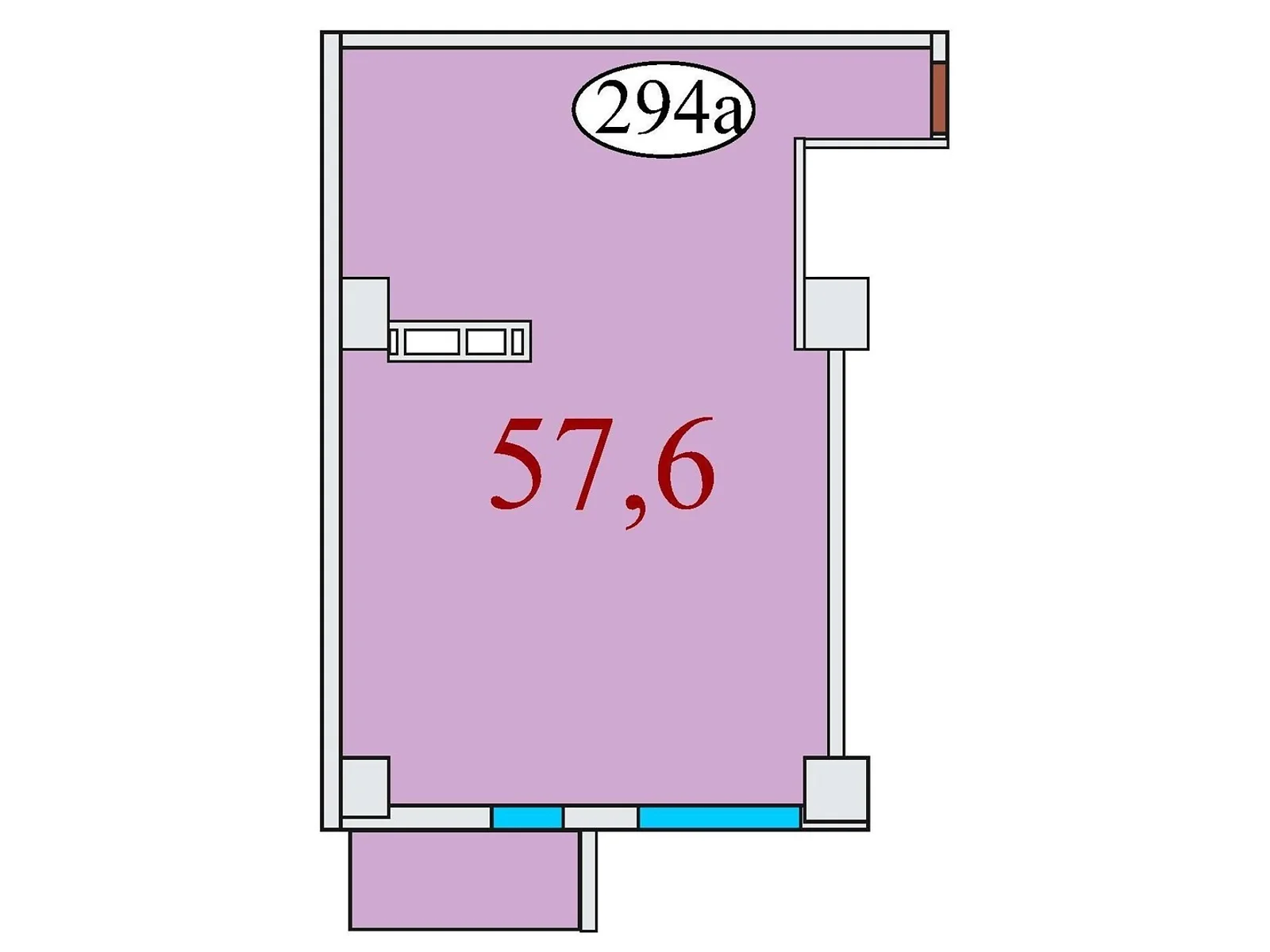 Продается 1-комнатная квартира 57.6 кв. м в Днепре, ул. Айдаривська, 15