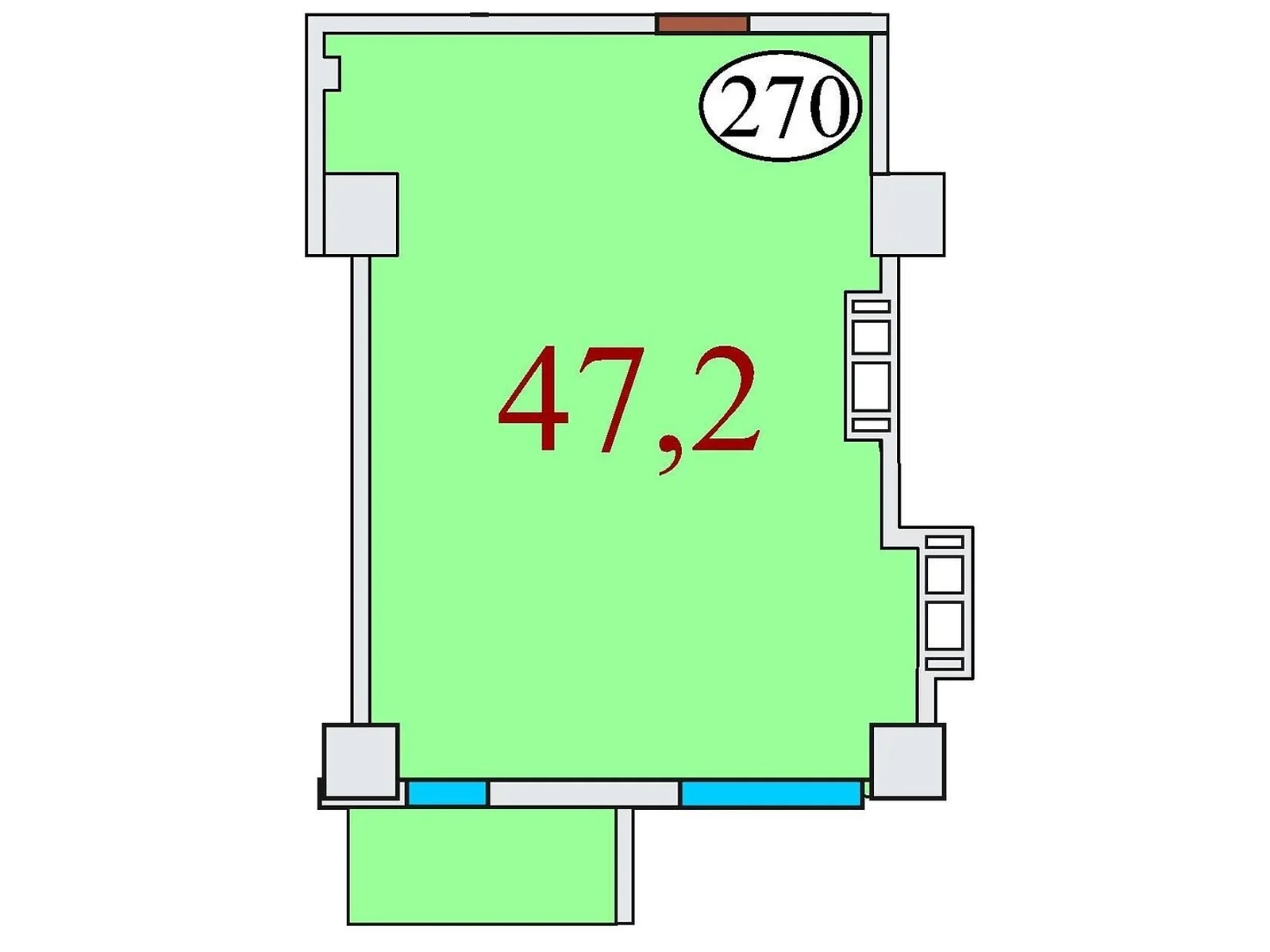 Продается 1-комнатная квартира 47.2 кв. м в Днепре, ул. Айдаривська, 15