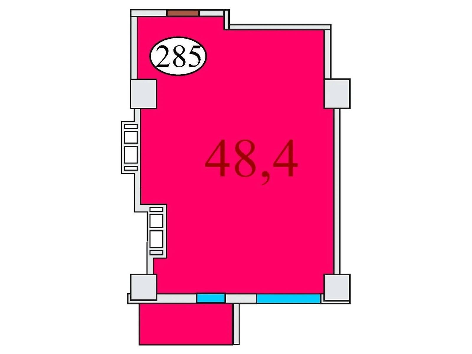 Продается 1-комнатная квартира 48.4 кв. м в Днепре, ул. Айдаривська, 15