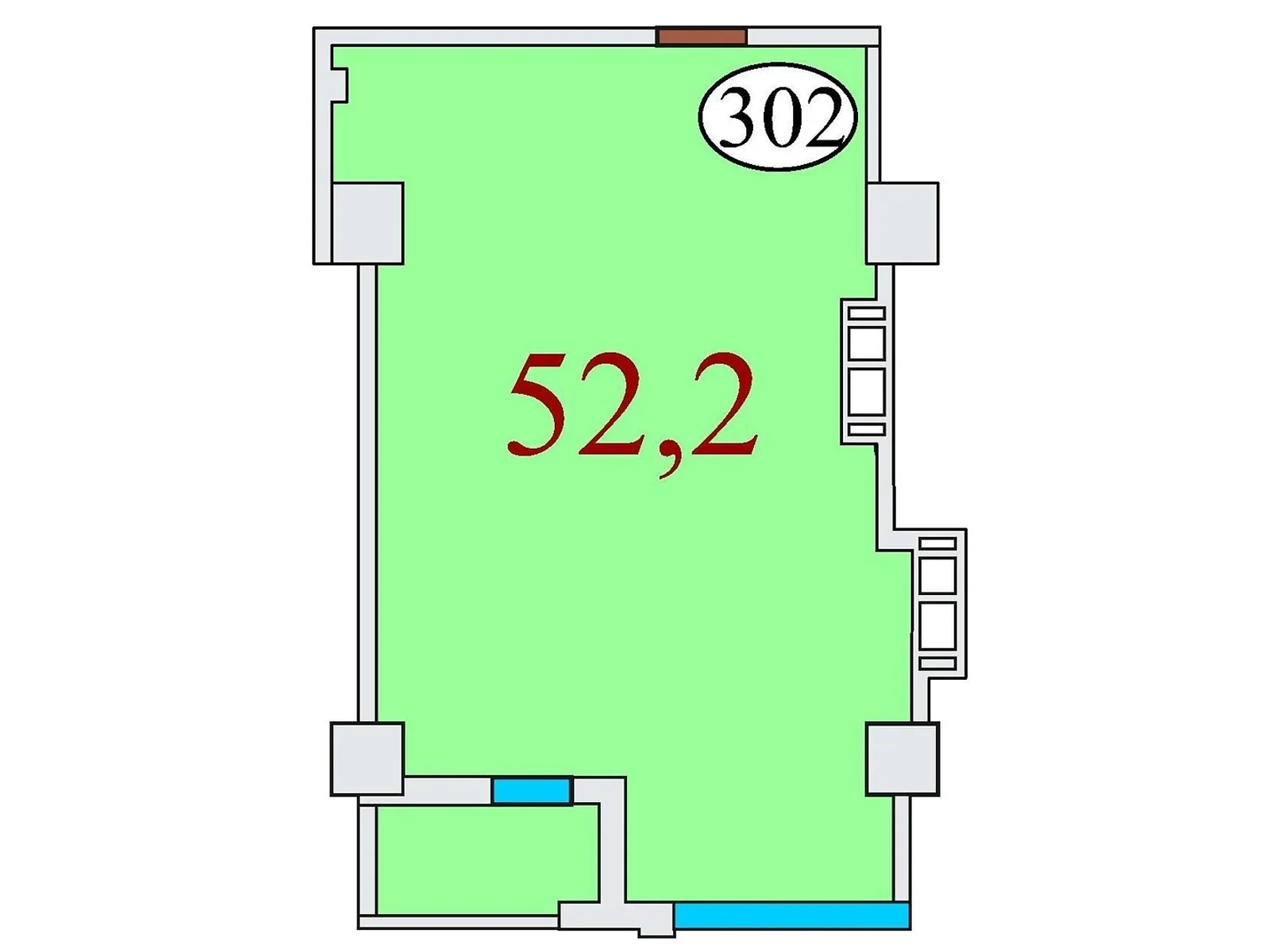 Продается 1-комнатная квартира 52.2 кв. м в Днепре, ул. Айдаривська, 15