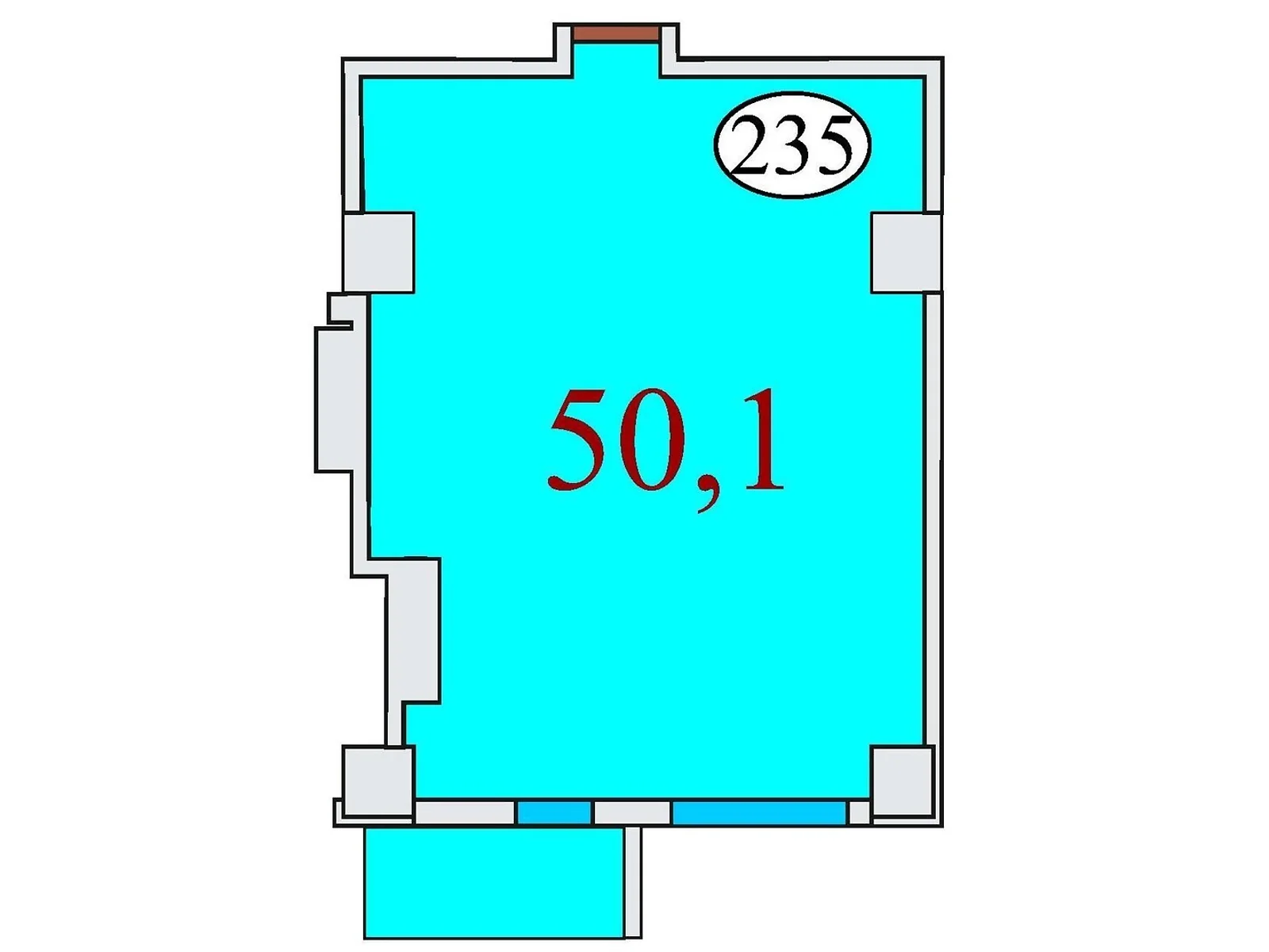 Продается 1-комнатная квартира 50.1 кв. м в Днепре, ул. Айдаривська, 15