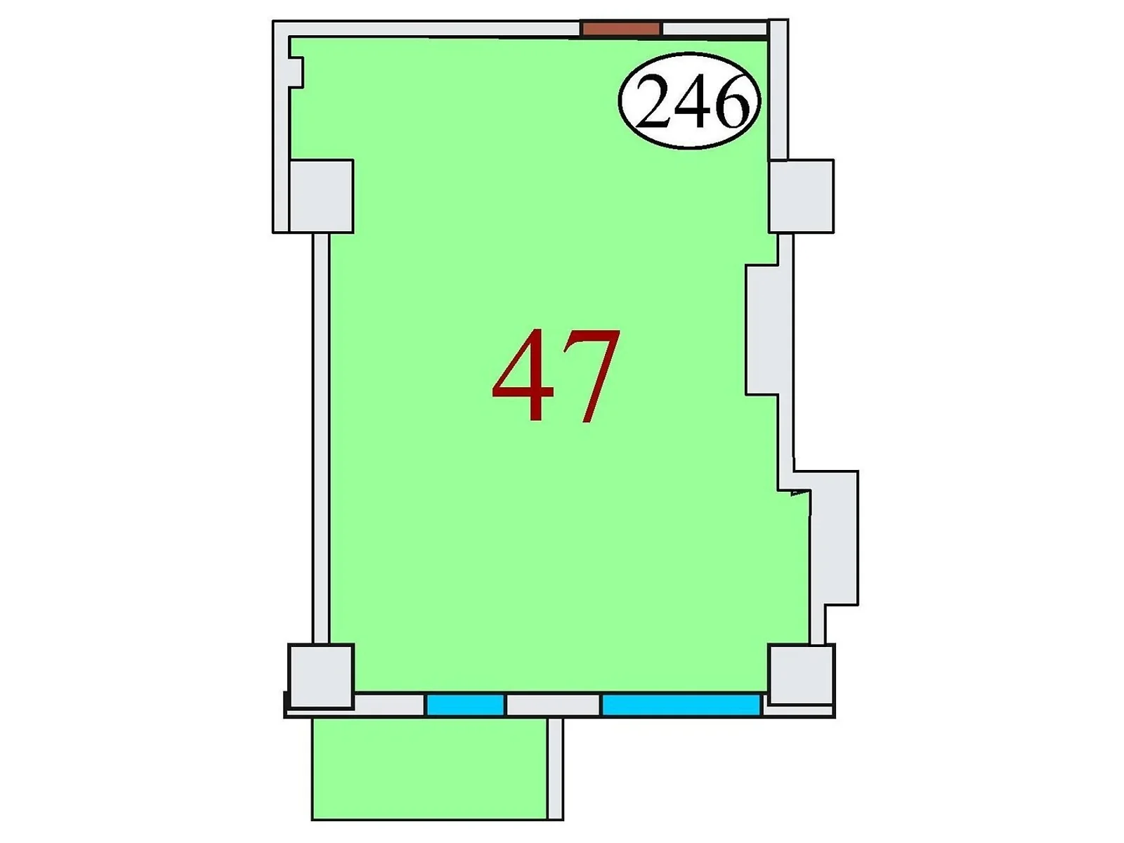 Продается 1-комнатная квартира 46.9 кв. м в Днепре, ул. Айдаривська, 15