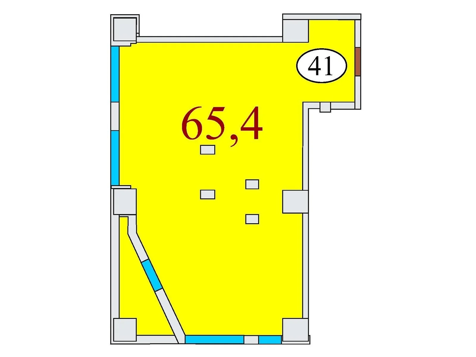 Продається 1-кімнатна квартира 65.4 кв. м у Дніпрі, вул. Айдарівська, 15