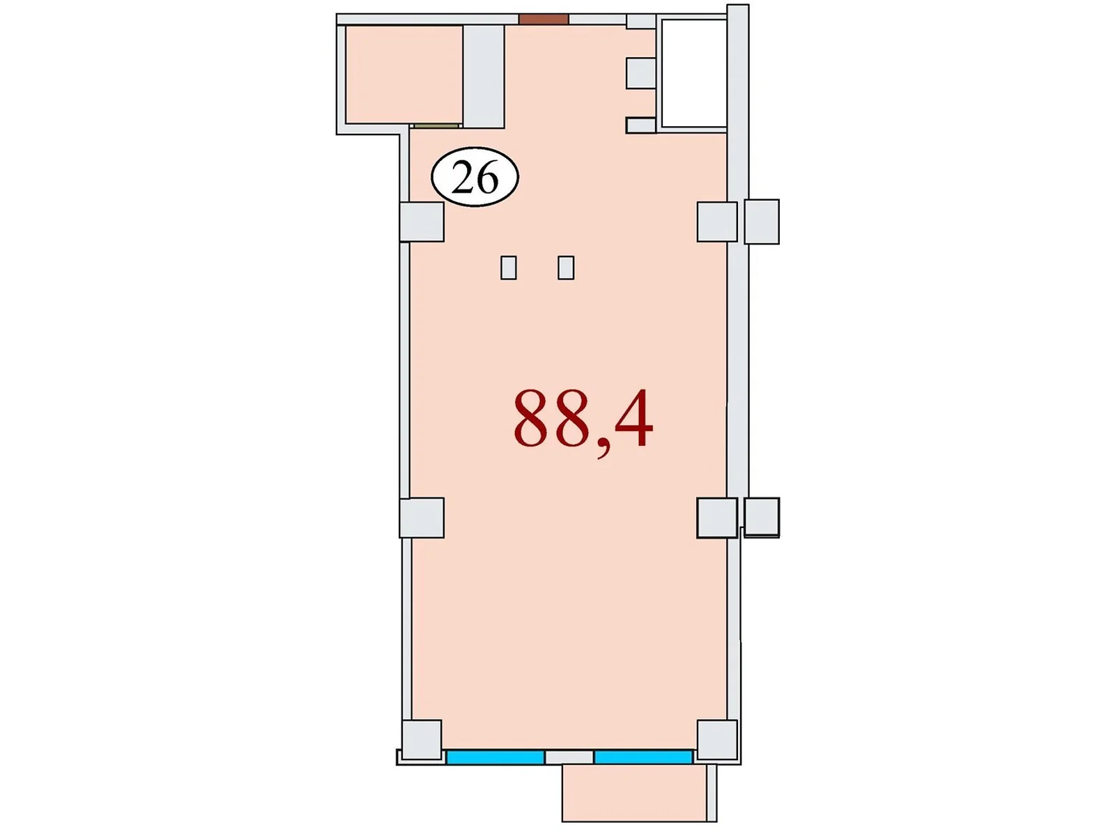 Продається 2-кімнатна квартира 88.4 кв. м у Дніпрі, вул. Айдарівська, 15