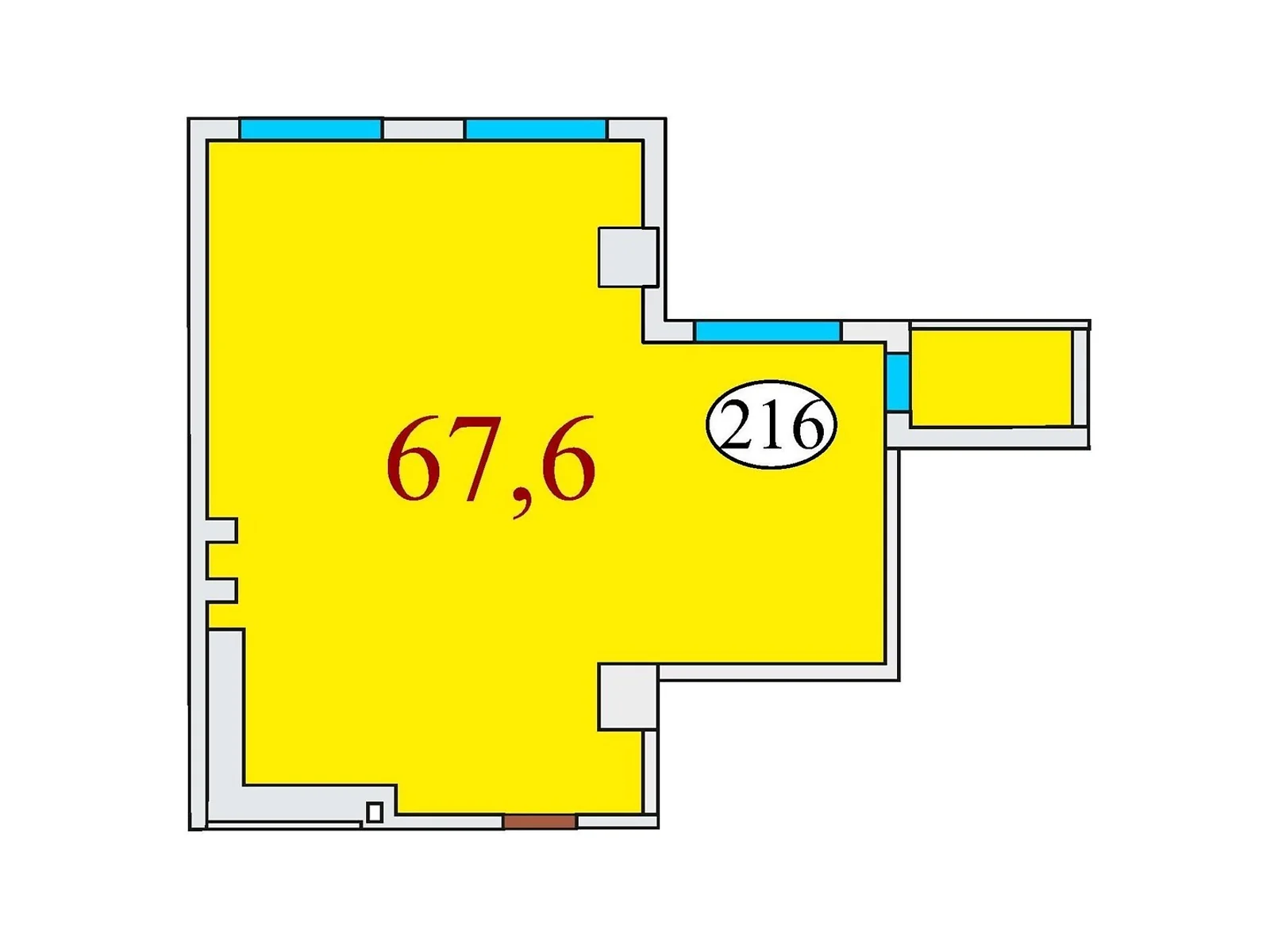 Продается 1-комнатная квартира 67.6 кв. м в Днепре, ул. Айдаривська, 15 - фото 1