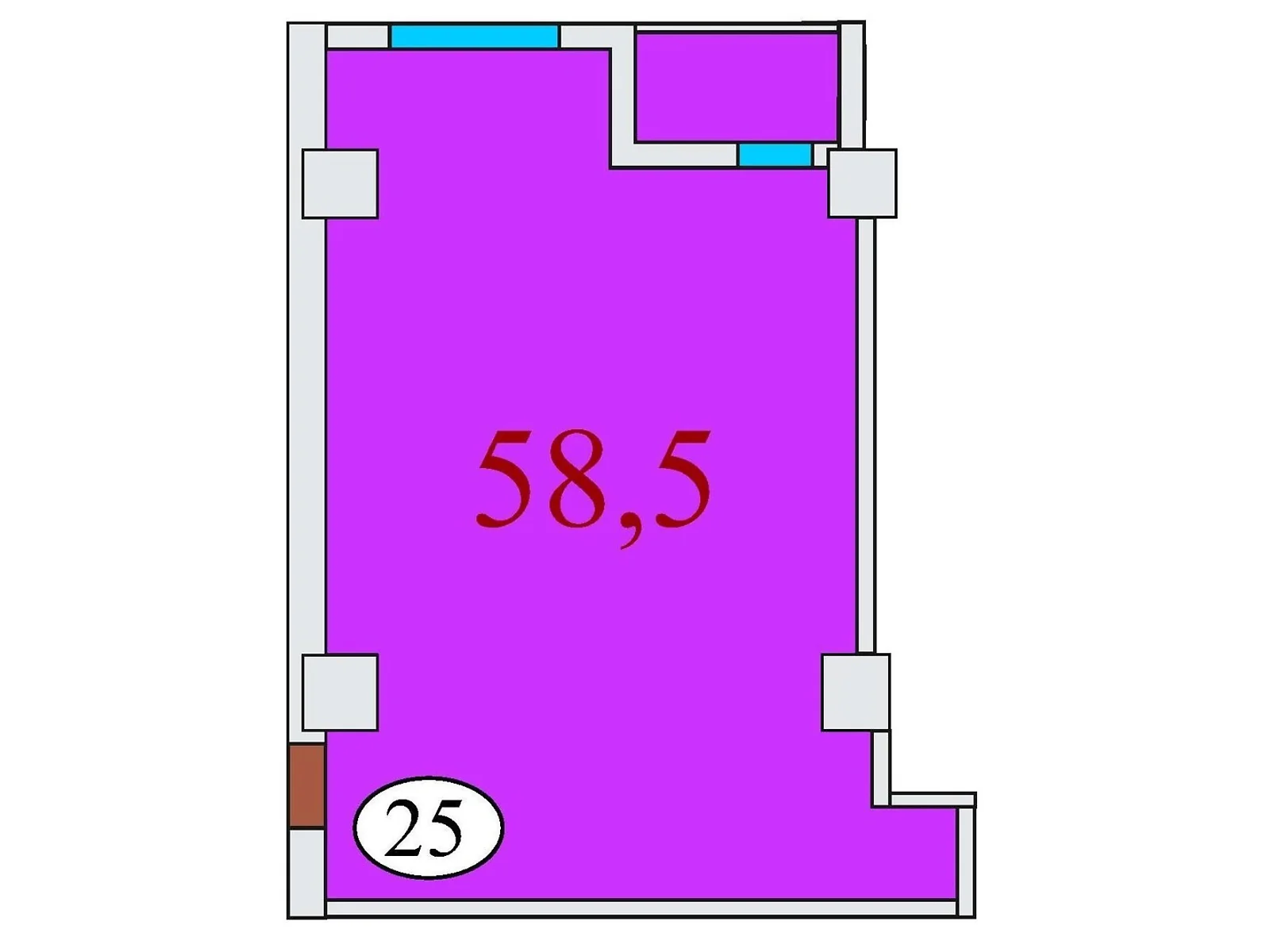 Продается 1-комнатная квартира 58.5 кв. м в Днепре, ул. Айдаривська, 15