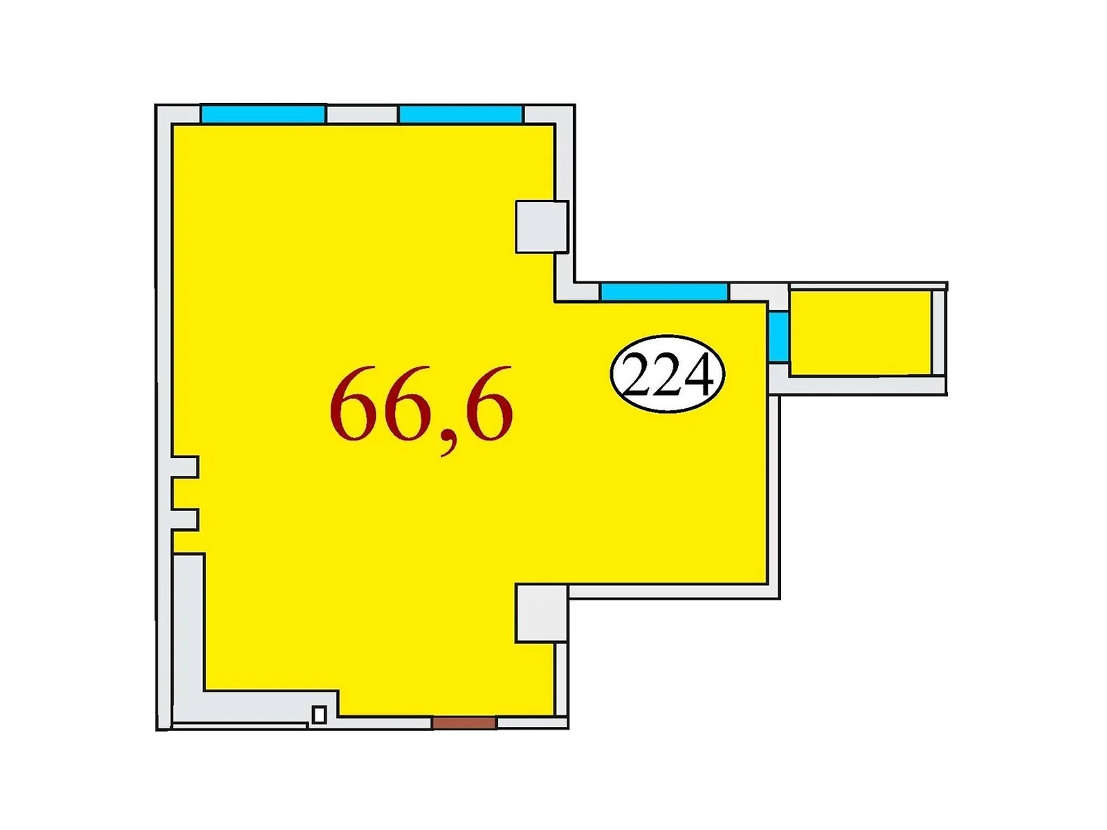 Продається 2-кімнатна квартира 66.6 кв. м у Дніпрі, вул. Айдарівська, 15