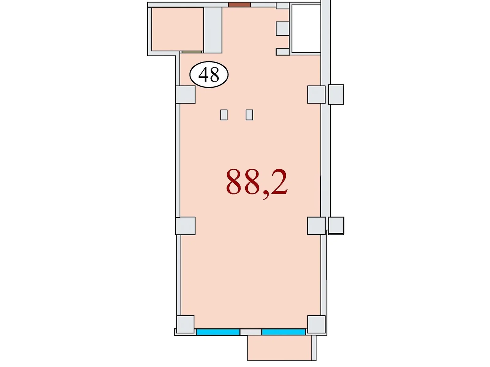 Продается 1-комнатная квартира 88.2 кв. м в Днепре, ул. Айдаривська, 15 - фото 1