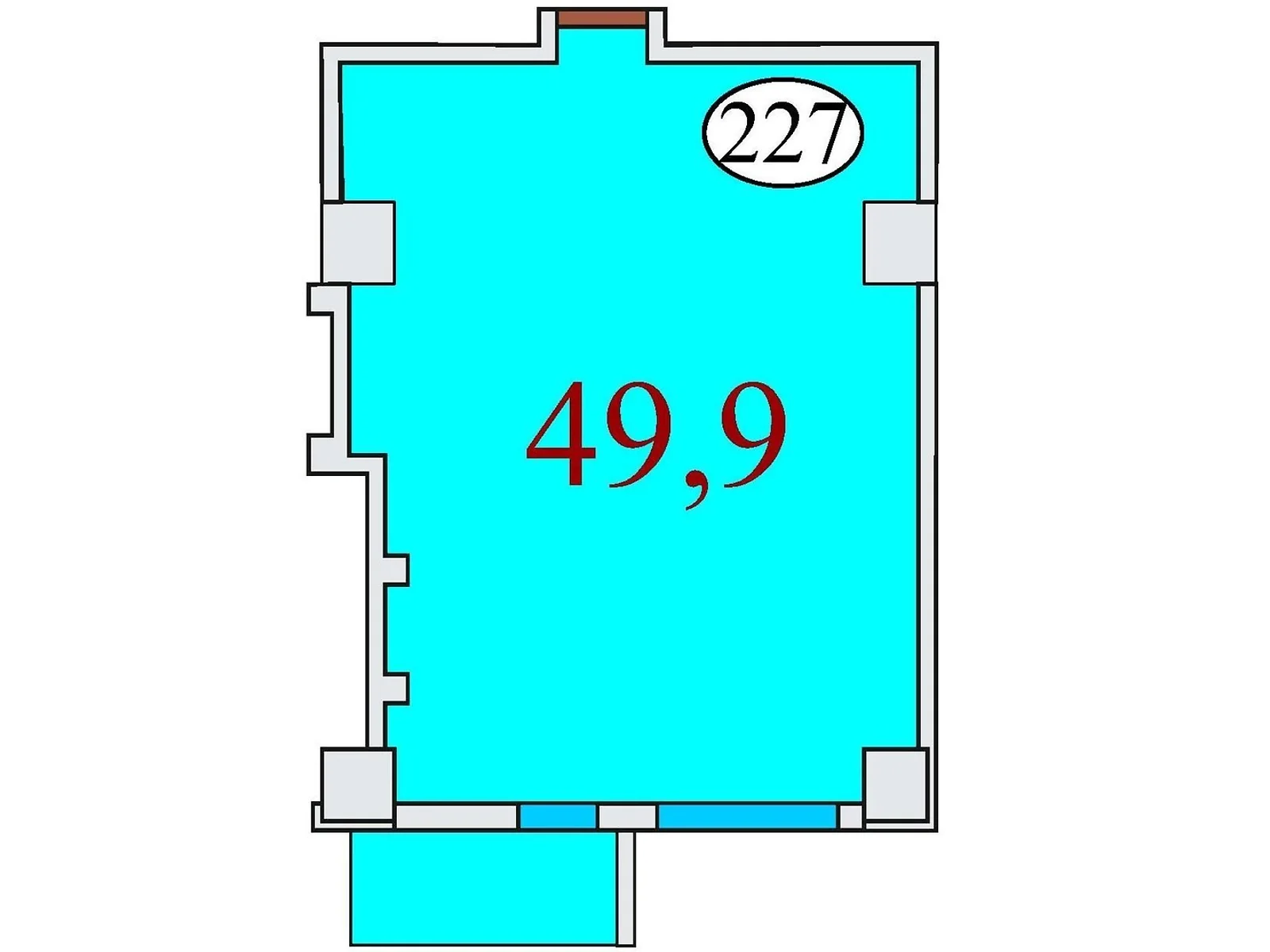 Продається 1-кімнатна квартира 49.9 кв. м у Дніпрі, вул. Айдарівська, 15