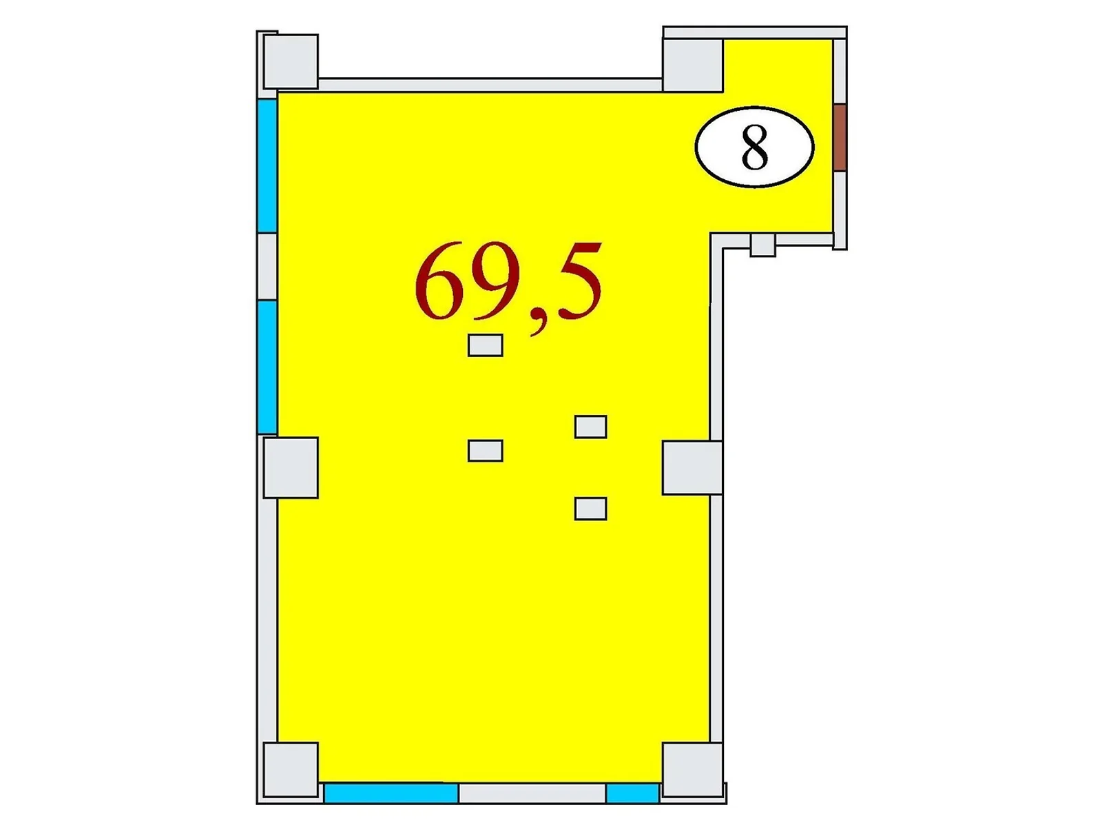 Продается 1-комнатная квартира 69.5 кв. м в Днепре, ул. Айдаривська, 15 - фото 1