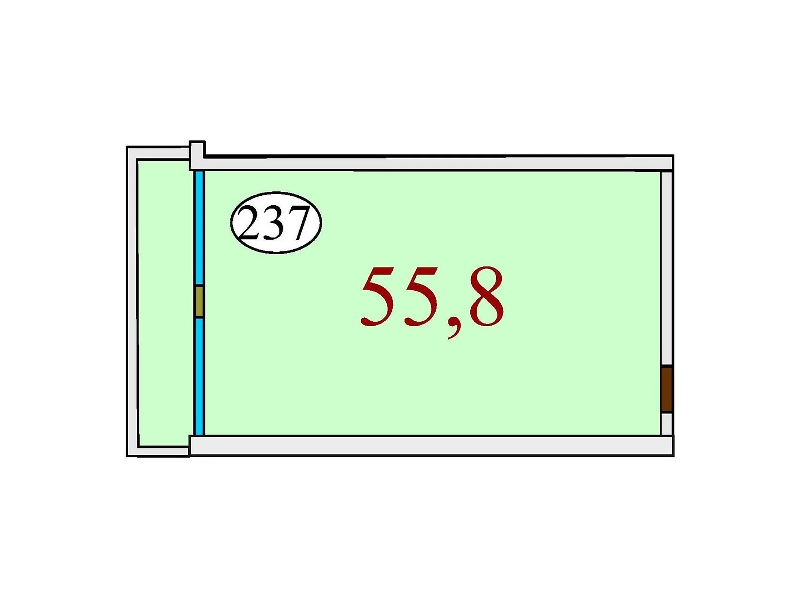 Продається 1-кімнатна квартира 55.8 кв. м у Дніпрі, вул. Степана Бандери(Шмідта), 15