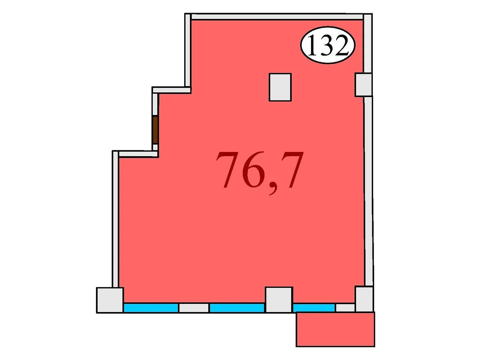 Продається 2-кімнатна квартира 76.7 кв. м у Дніпрі, вул. Степана Бандери(Шмідта), 15