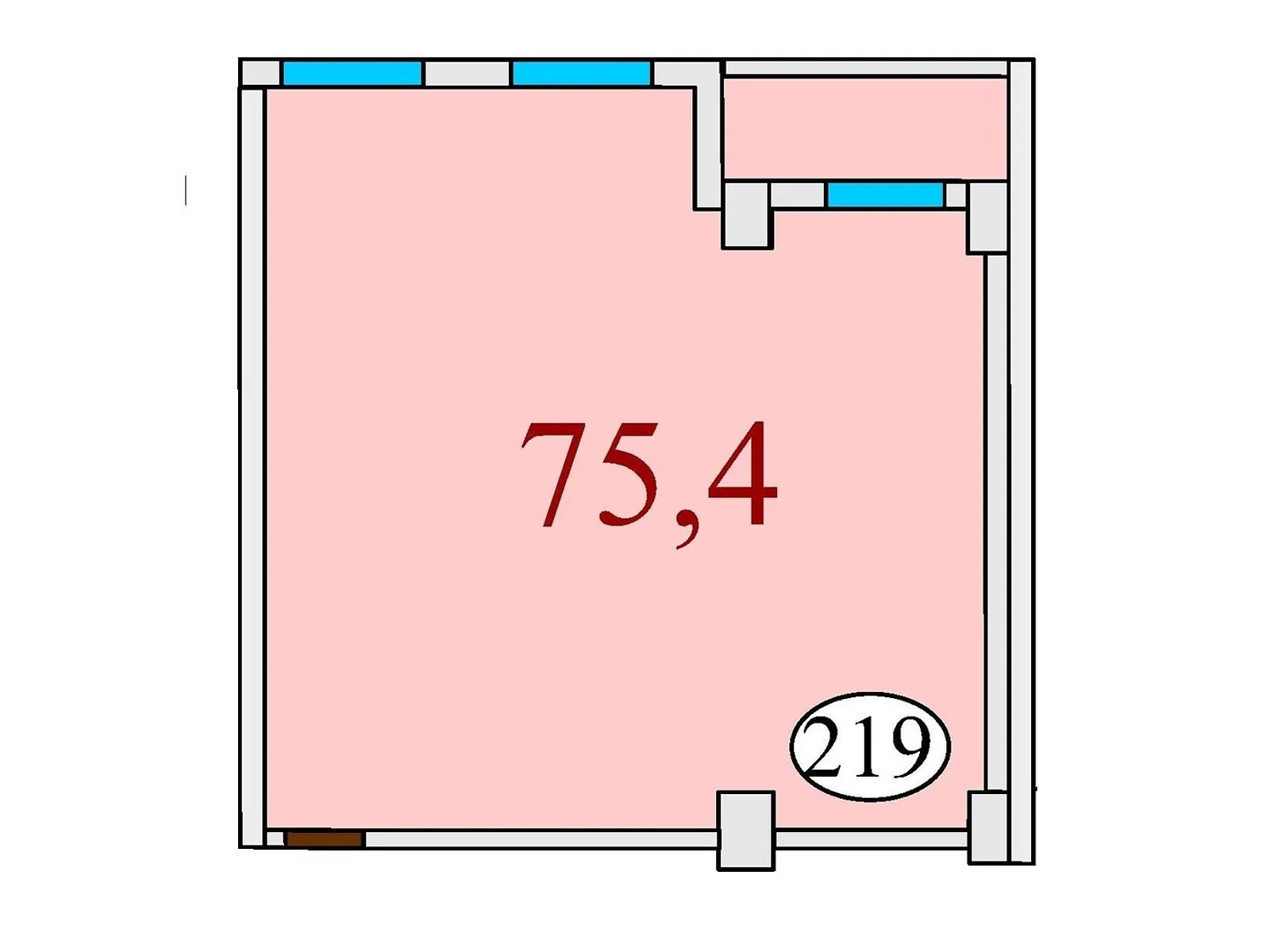 Продається 2-кімнатна квартира 75.4 кв. м у Дніпрі, вул. Степана Бандери(Шмідта), 15