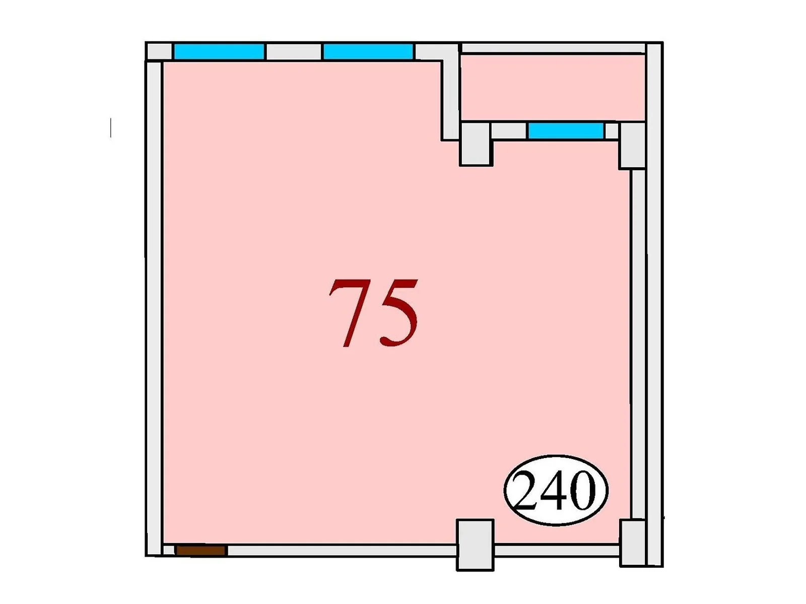 Продается 2-комнатная квартира 75 кв. м в Днепре, цена: 76500 $