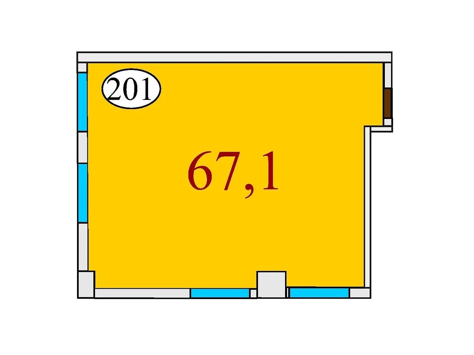 Продається 2-кімнатна квартира 67.1 кв. м у Дніпрі, вул. Степана Бандери(Шмідта), 15