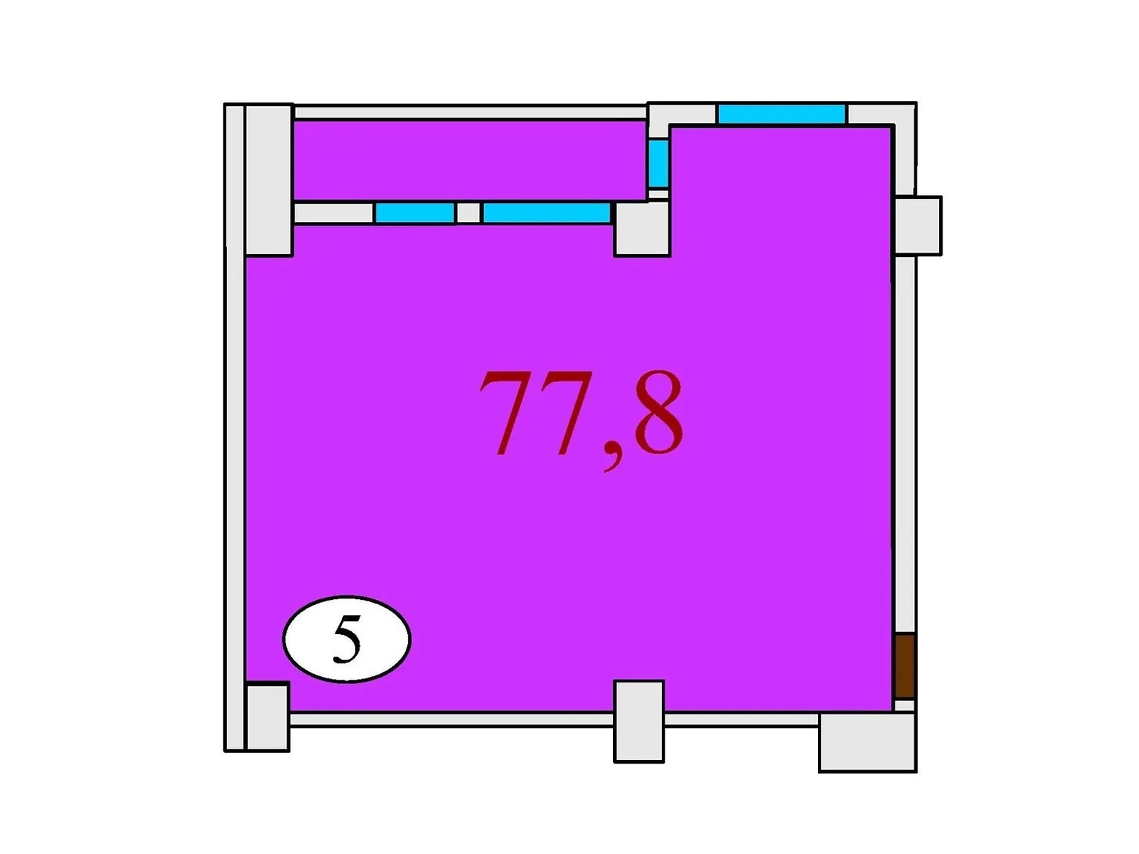 Продается 2-комнатная квартира 77.8 кв. м в Днепре, вул. Степана Бандеры(Шмидта), 15