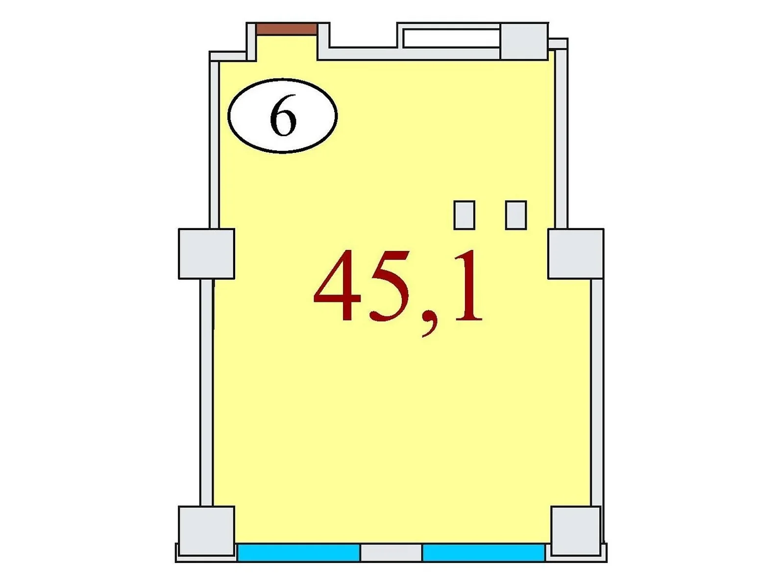 Продается 1-комнатная квартира 45.1 кв. м в Днепре, ул. Айдаривська, 15 - фото 1