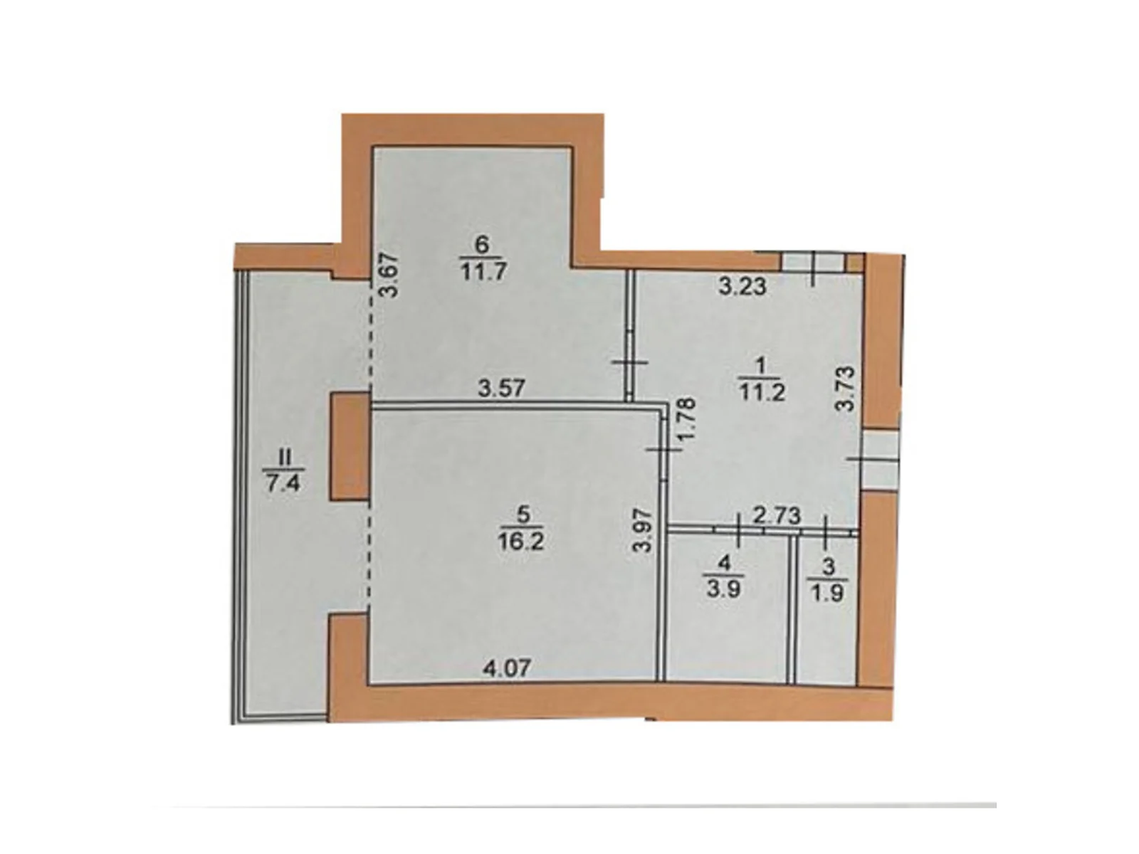 2-комнатная квартира 84.5 кв. м в Тернополе