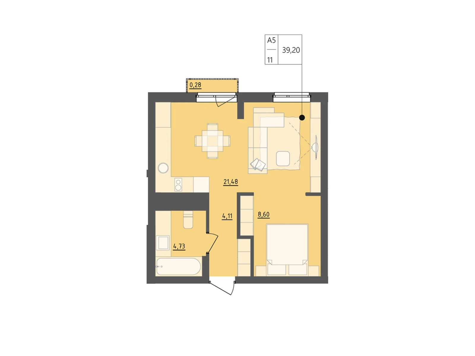 Продается 1-комнатная квартира 39.2 кв. м в Львове, ул. Лемковская, 9, просп.