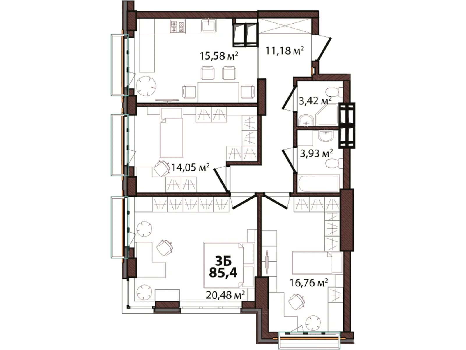 Продается 3-комнатная квартира 85.4 кв. м в Киеве, ул. Старонаводницкая, 42-44 - фото 1