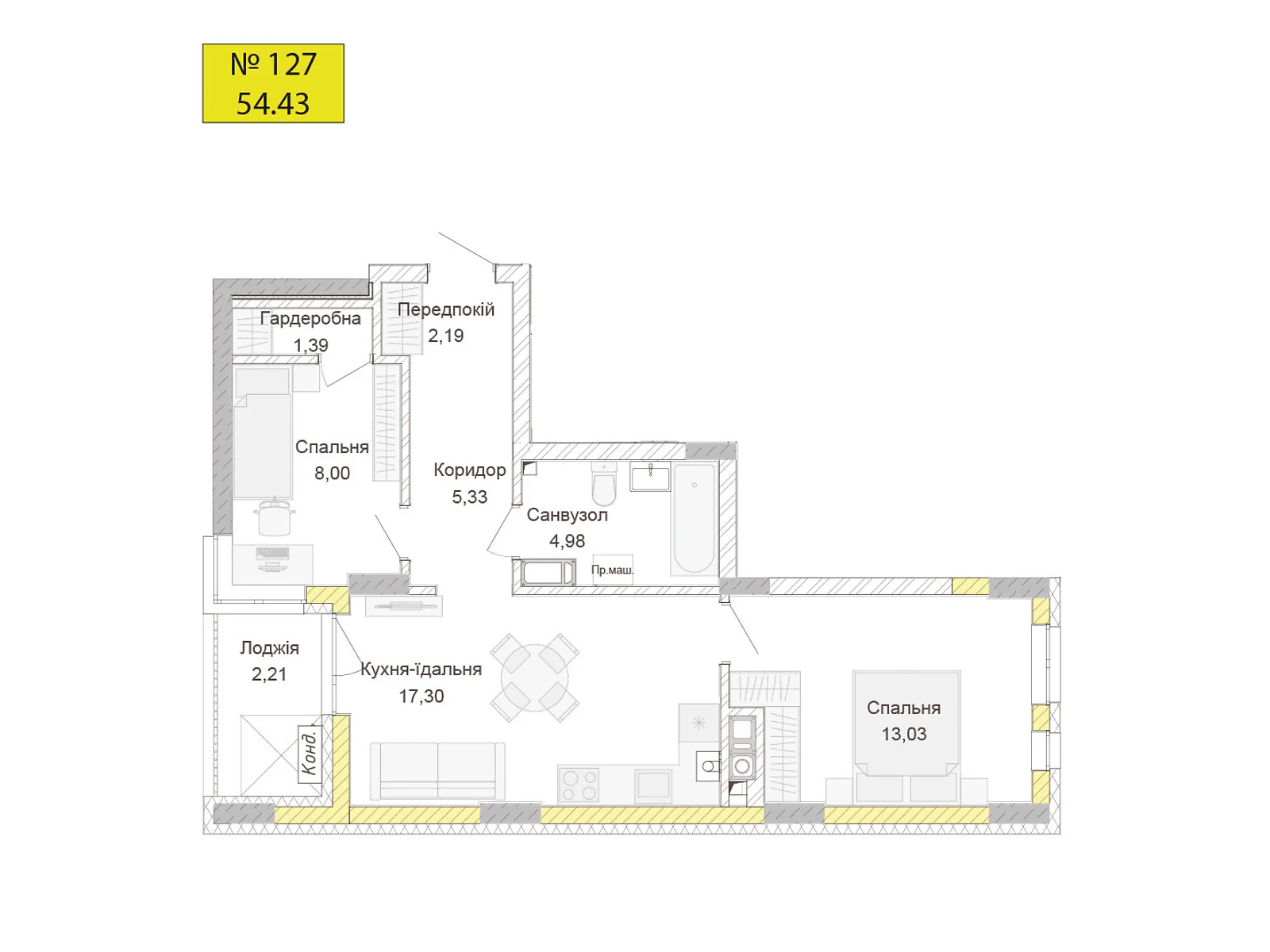 Продается 2-комнатная квартира 54.43 кв. м в Ровно, цена: 67200 $